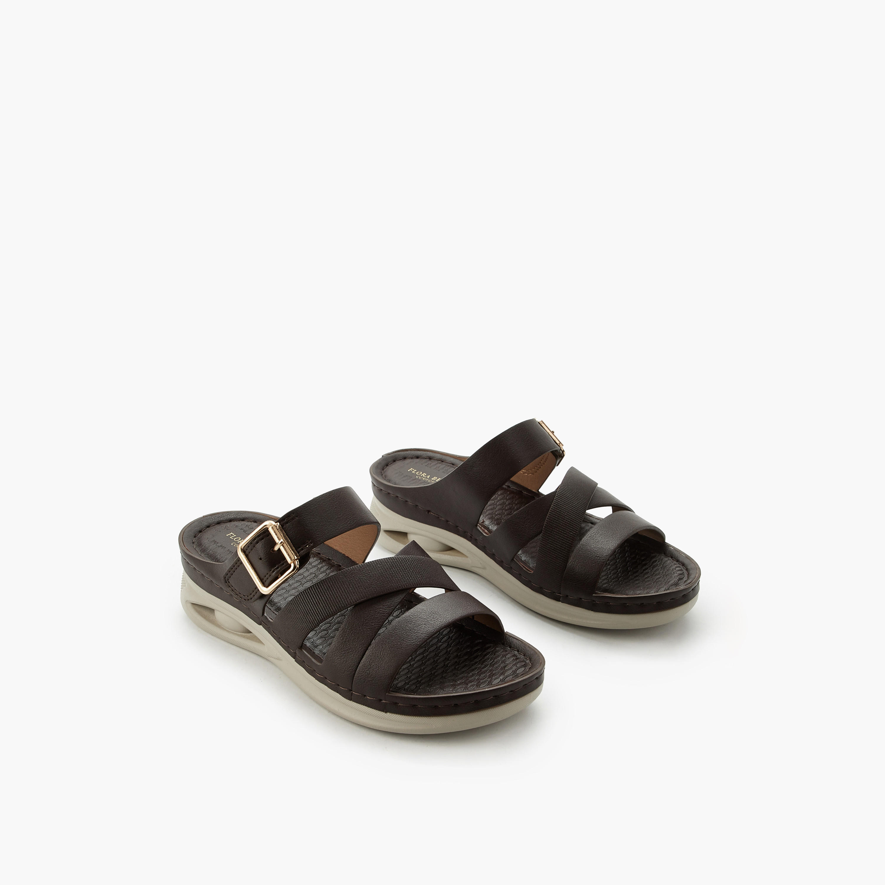 صندل مريح بزينة إبزيم للنساء من فلورا بيلا-women-shoes-flats-sandals-image-1