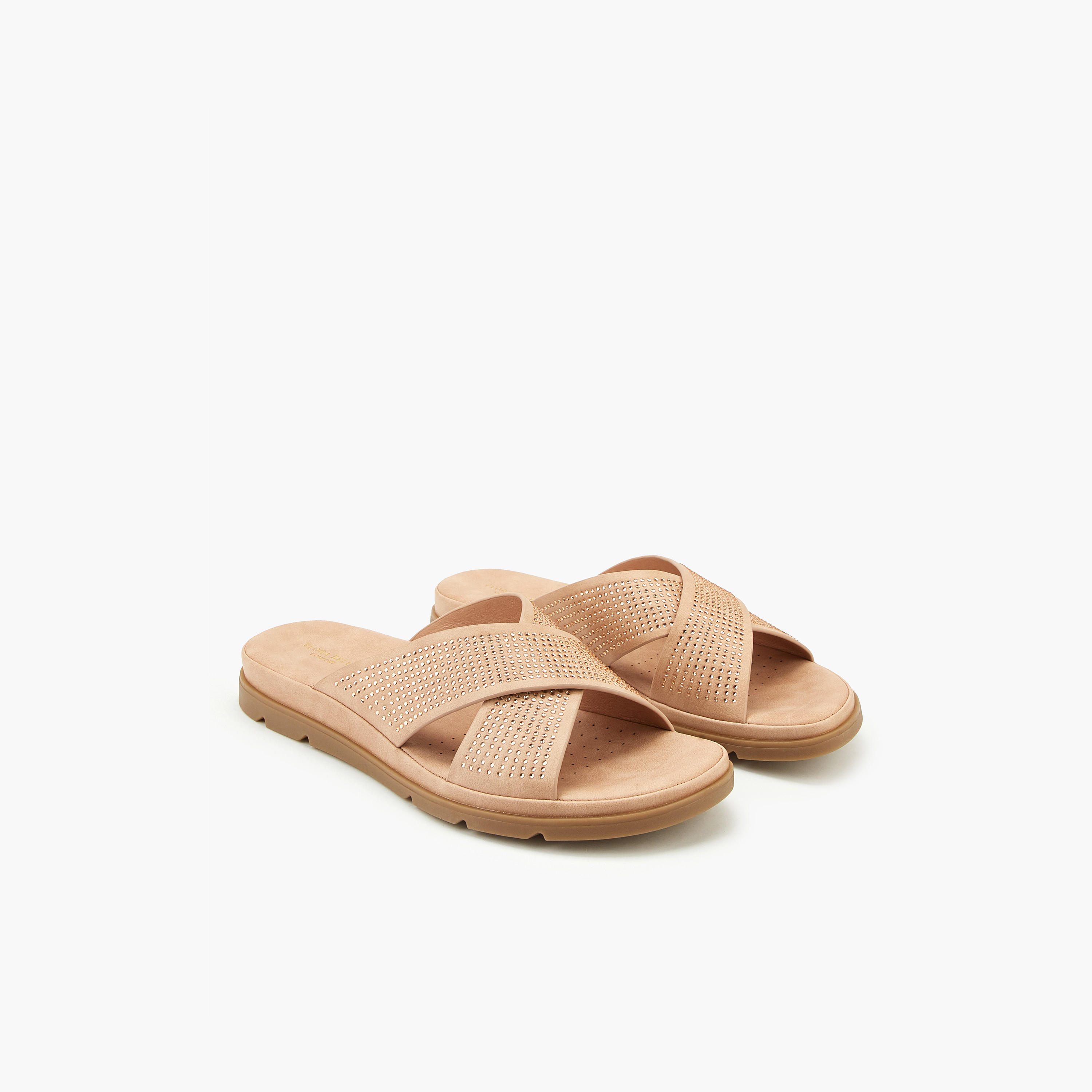 صندل مزين سهل الارتداء بأحزمة متقاطعة من فلورا بيلا-women-shoes-flats-sandals-image-1
