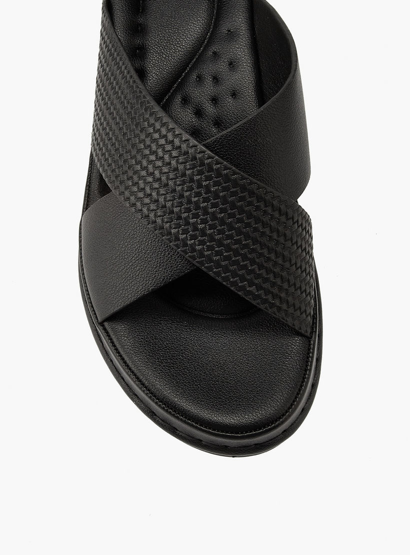 Flora Bella Textured Criss-Cross Slip-On Sandals-women-shoes-sandals-heeled-image-4