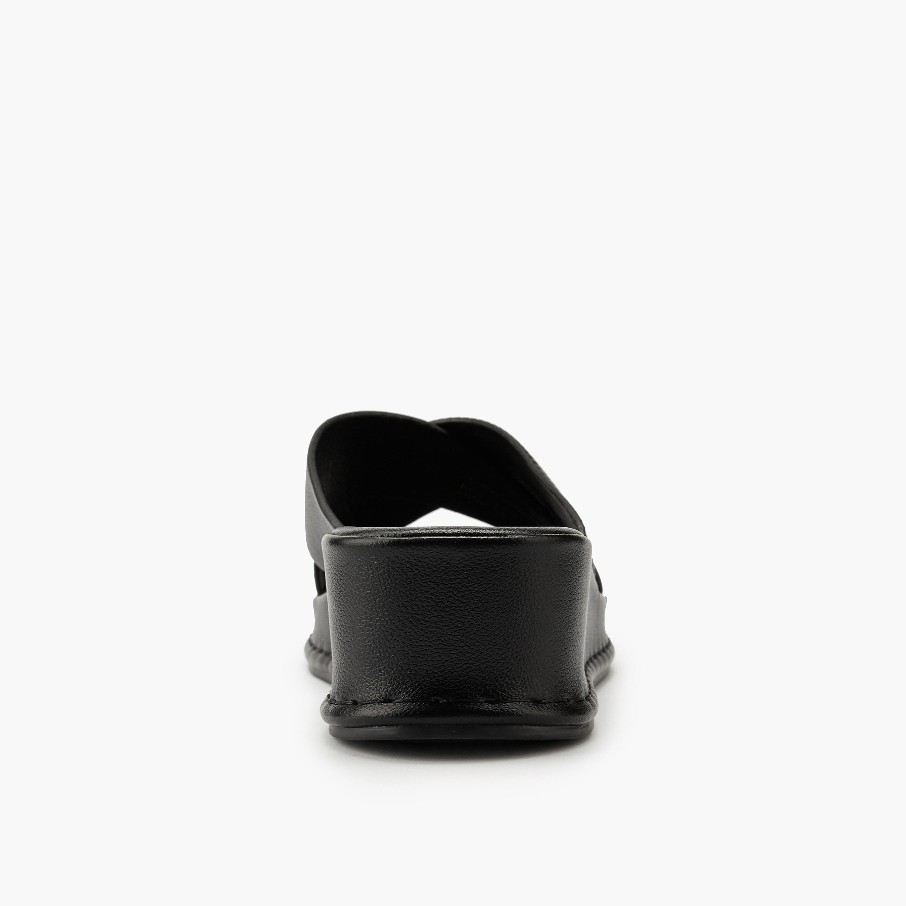Flora Bella Textured Criss-Cross Slip-On Sandals-women-shoes-sandals-heeled-image-5