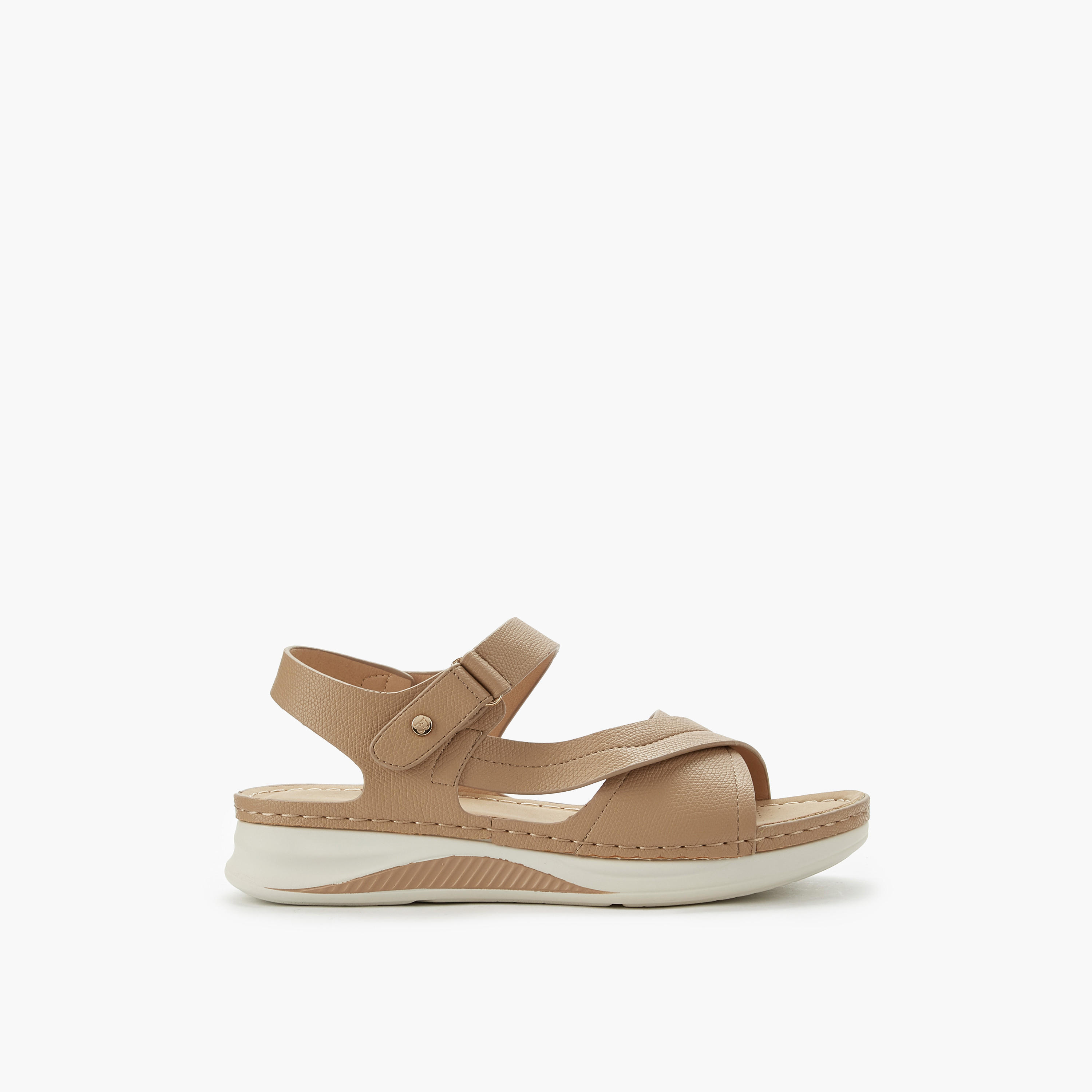 صندل بحزام متقاطع وشلايط إغلاق لاصق للنساء من فلورا بيلا-women-shoes-flats-sandals-image-3