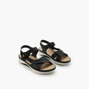 صندل بحزام متقاطع وشلايط إغلاق لاصق للنساء من فلورا بيلا-women-shoes-flats-image-1
