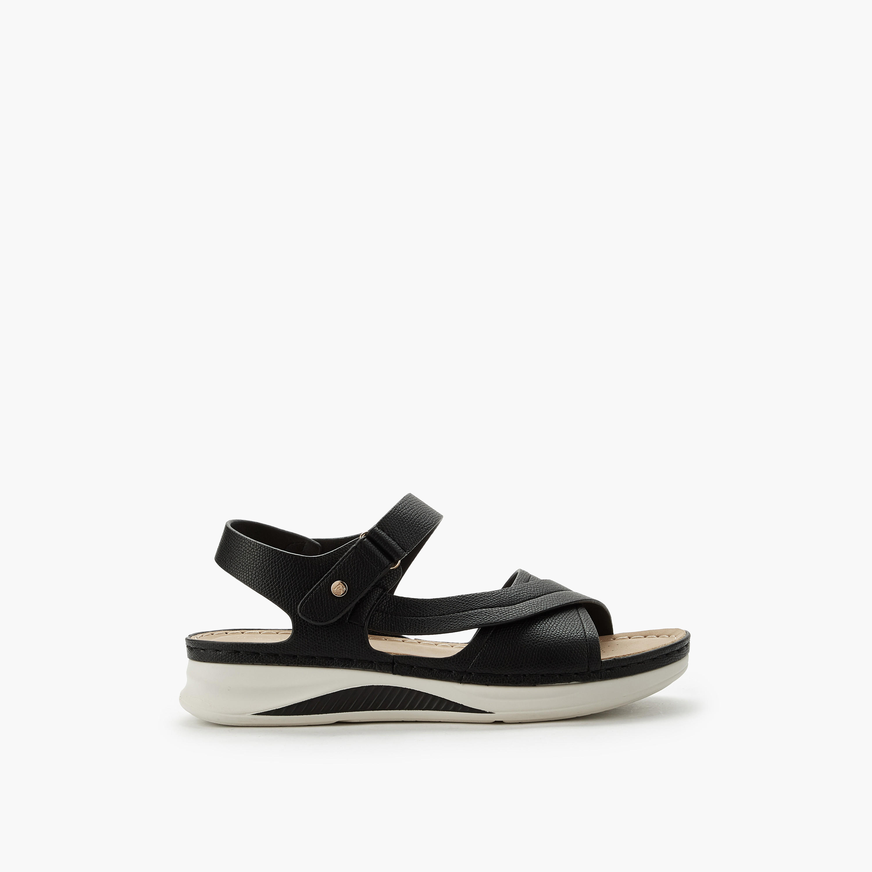 صندل بحزام متقاطع وشلايط إغلاق لاصق للنساء من فلورا بيلا-women-shoes-flats-sandals-image-2