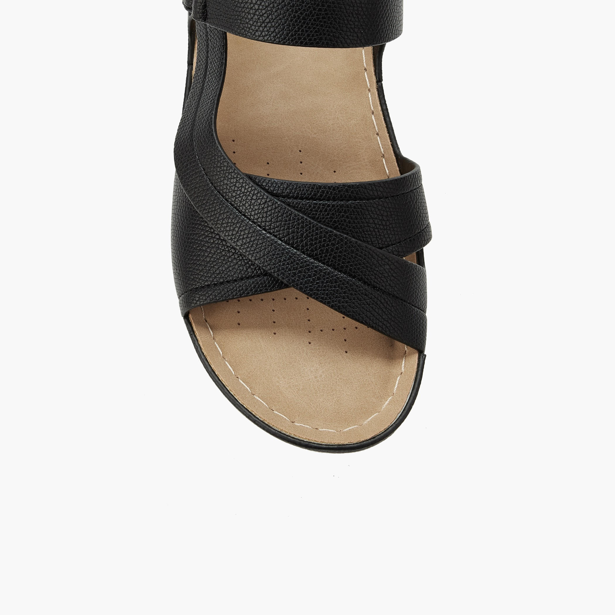 صندل بحزام متقاطع وشلايط إغلاق لاصق للنساء من فلورا بيلا-women-shoes-flats-sandals-image-5