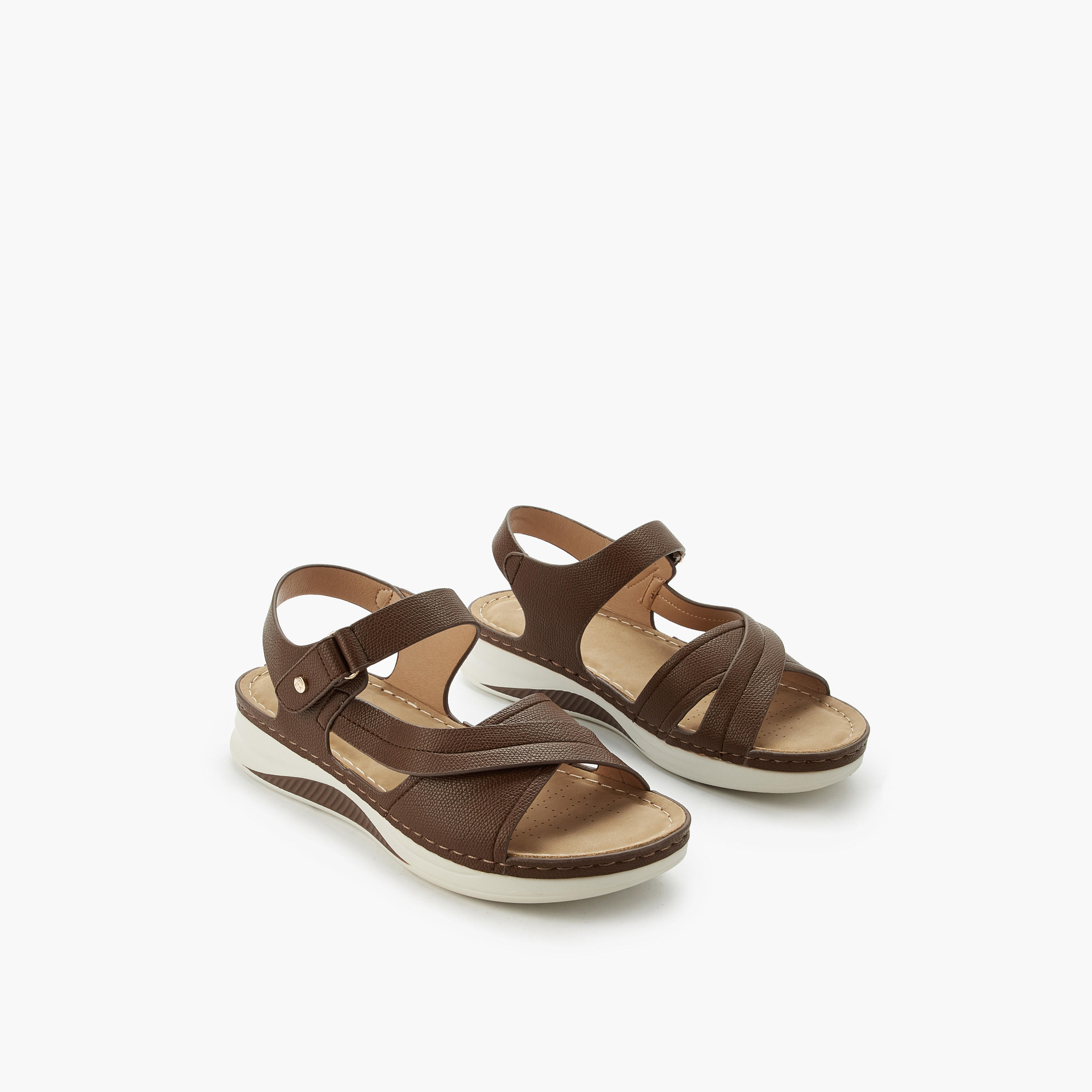 Flora Bella Women Hook & Loop Cross Strap Sandals-women-shoes-flats-sandals-image-1