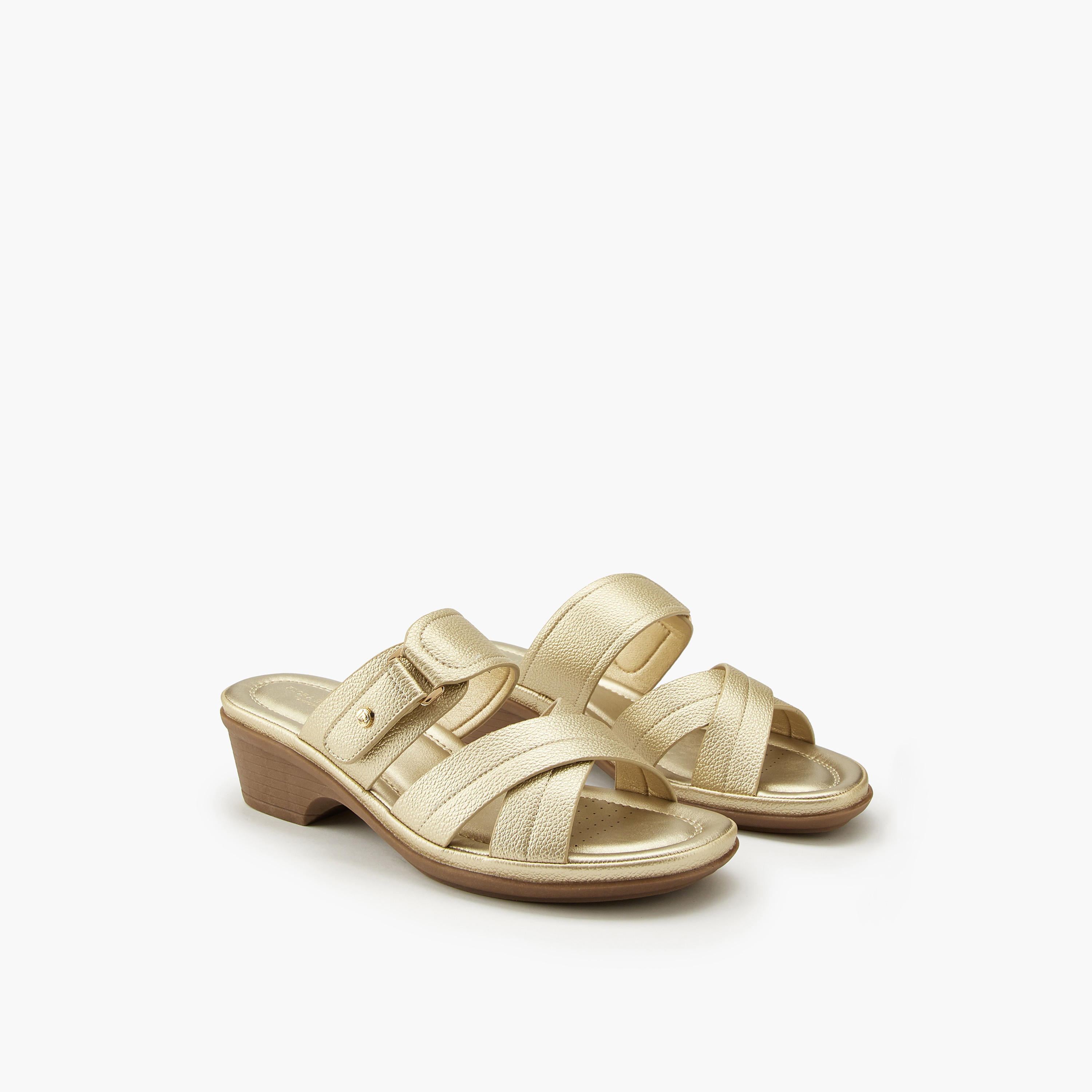 صندل بارز الملمس سهل الارتداء بحزام متقاطع من فلورا بيلا-women-shoes-sandals-heeled-image-1