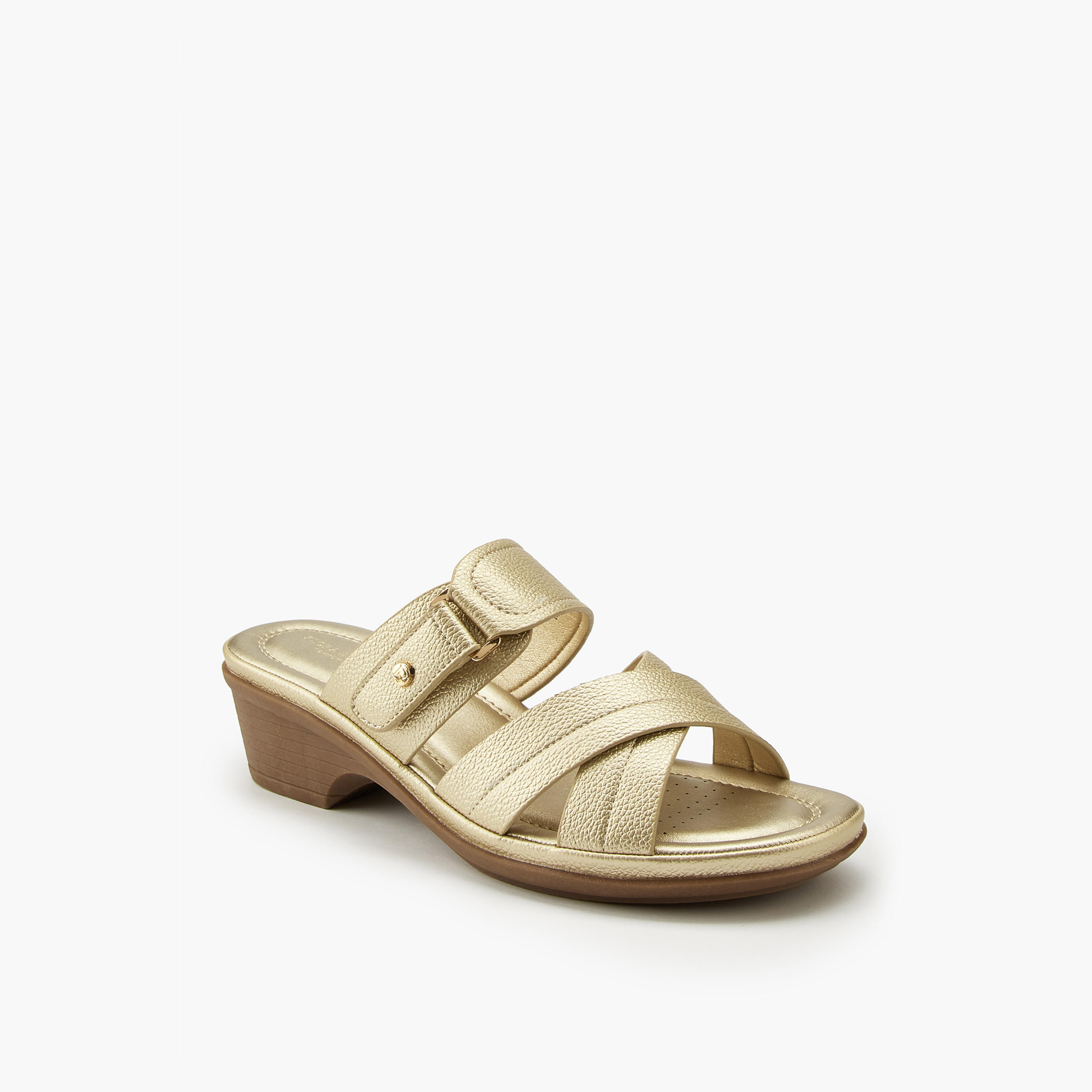صندل بارز الملمس سهل الارتداء بحزام متقاطع من فلورا بيلا-women-shoes-sandals-heeled-image-3
