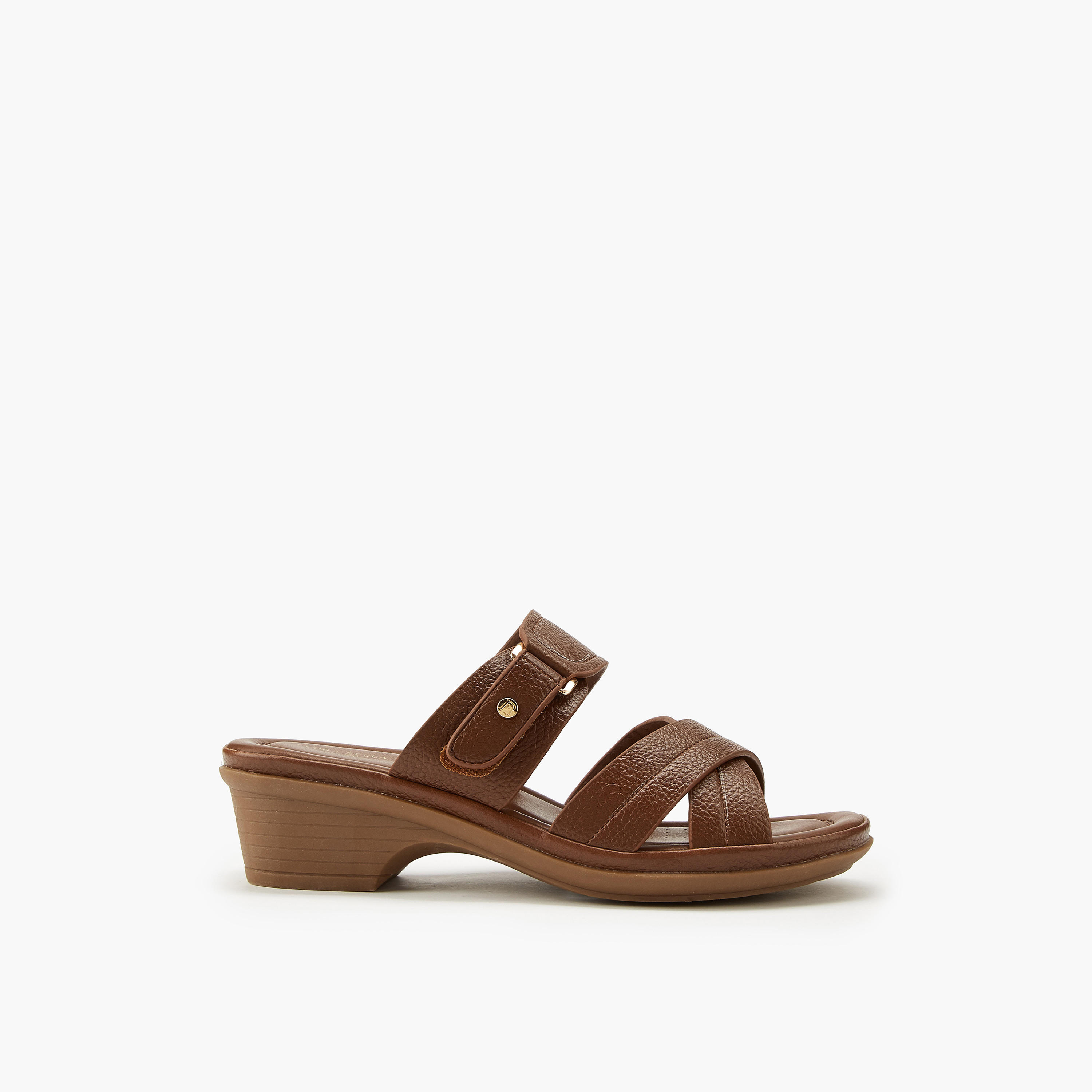 صندل بارز الملمس سهل الارتداء بحزام متقاطع من فلورا بيلا-women-shoes-sandals-heeled-image-2