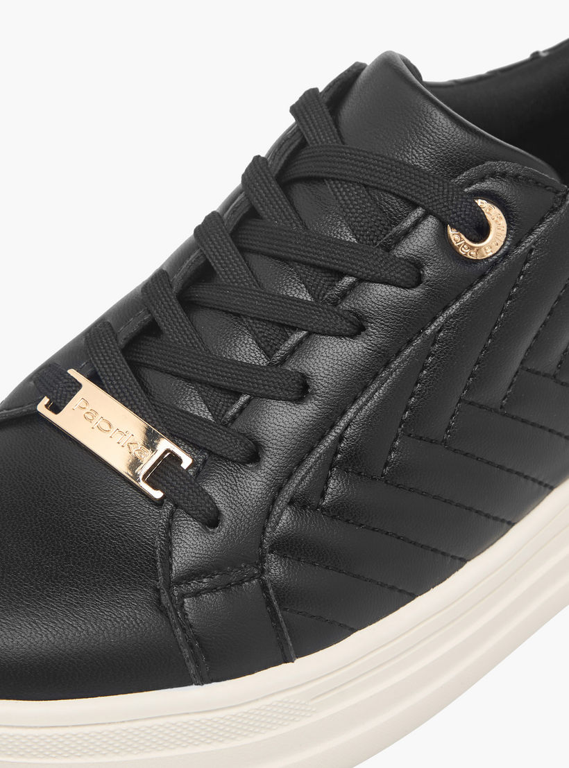 Paprika Quilted Sneakers with Lace-Up Closure-women-shoes-sneakers-image-4