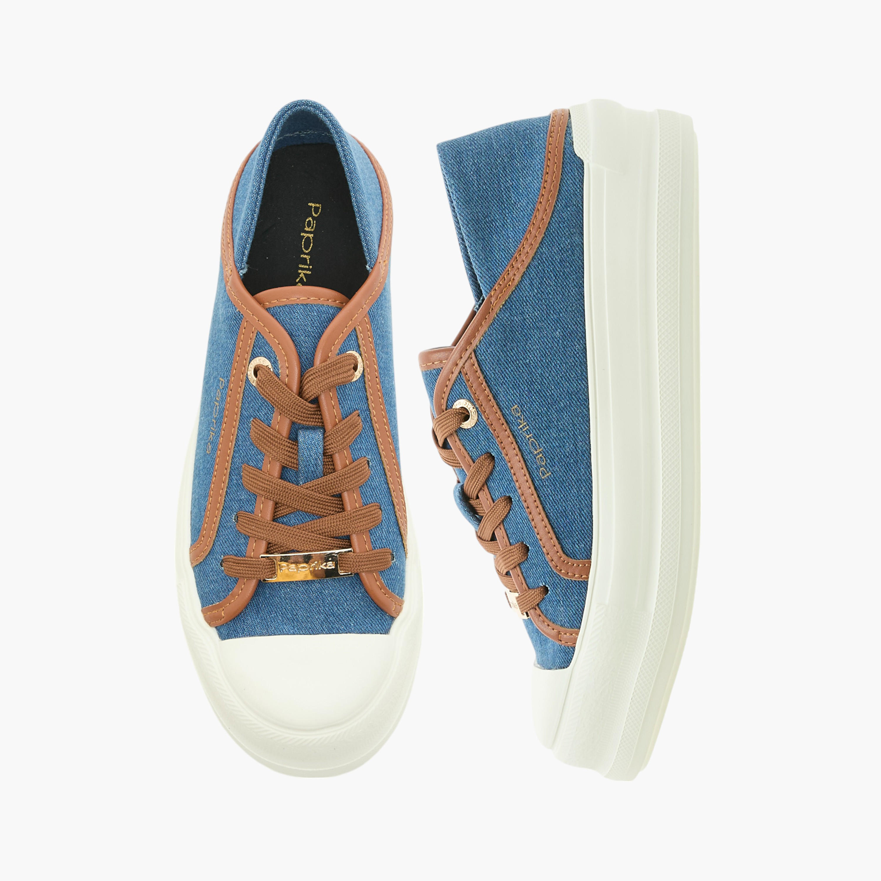 حذاء رياضي بطبعات شعار مع رباط وزينة معدنية من بابريكا-women-shoes-sneakers-image-1