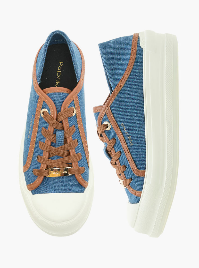 حذاء رياضي بطبعات شعار مع رباط وزينة معدنية من بابريكا-women-shoes-sneakers-image-1