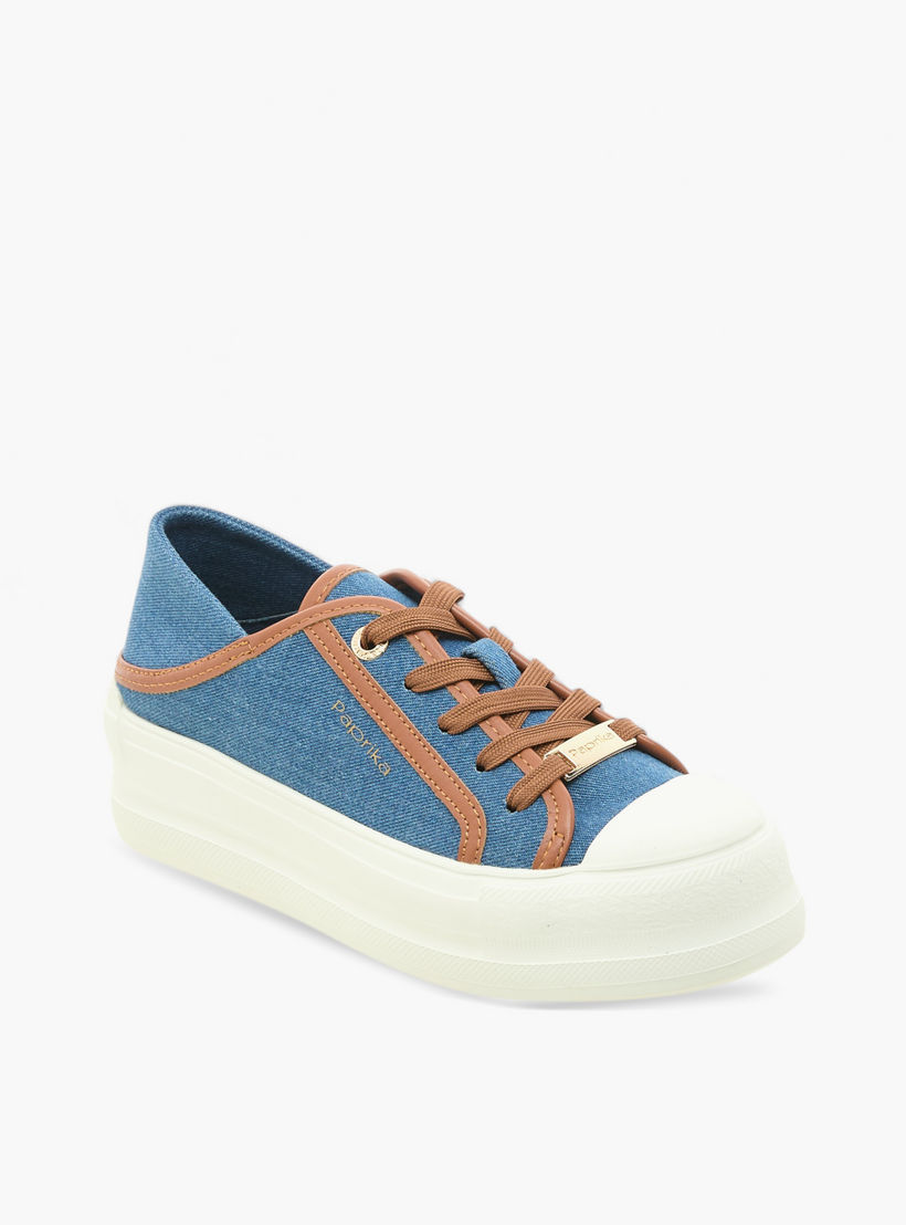 حذاء رياضي بطبعات شعار مع رباط وزينة معدنية من بابريكا-women-shoes-sneakers-image-2