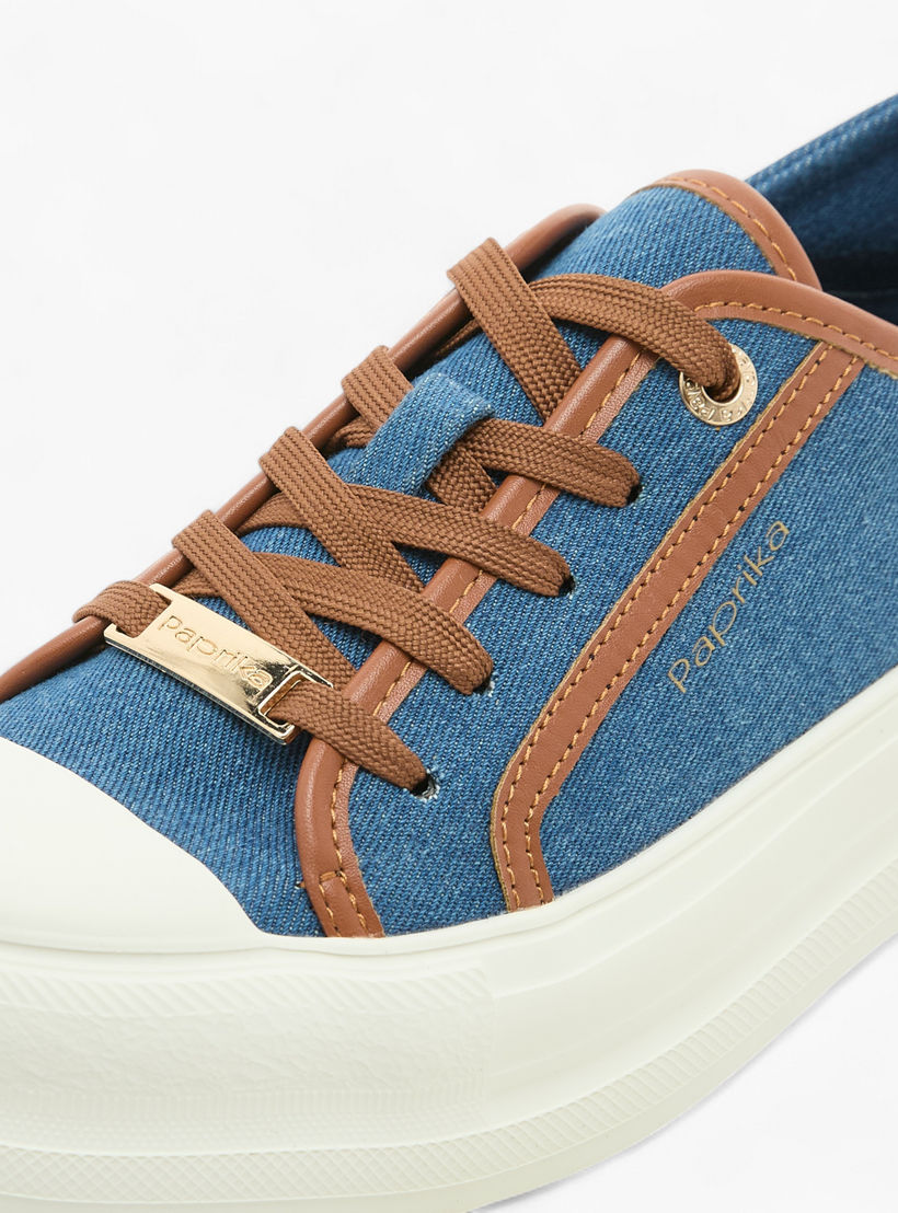حذاء رياضي بطبعات شعار مع رباط وزينة معدنية من بابريكا-women-shoes-sneakers-image-4
