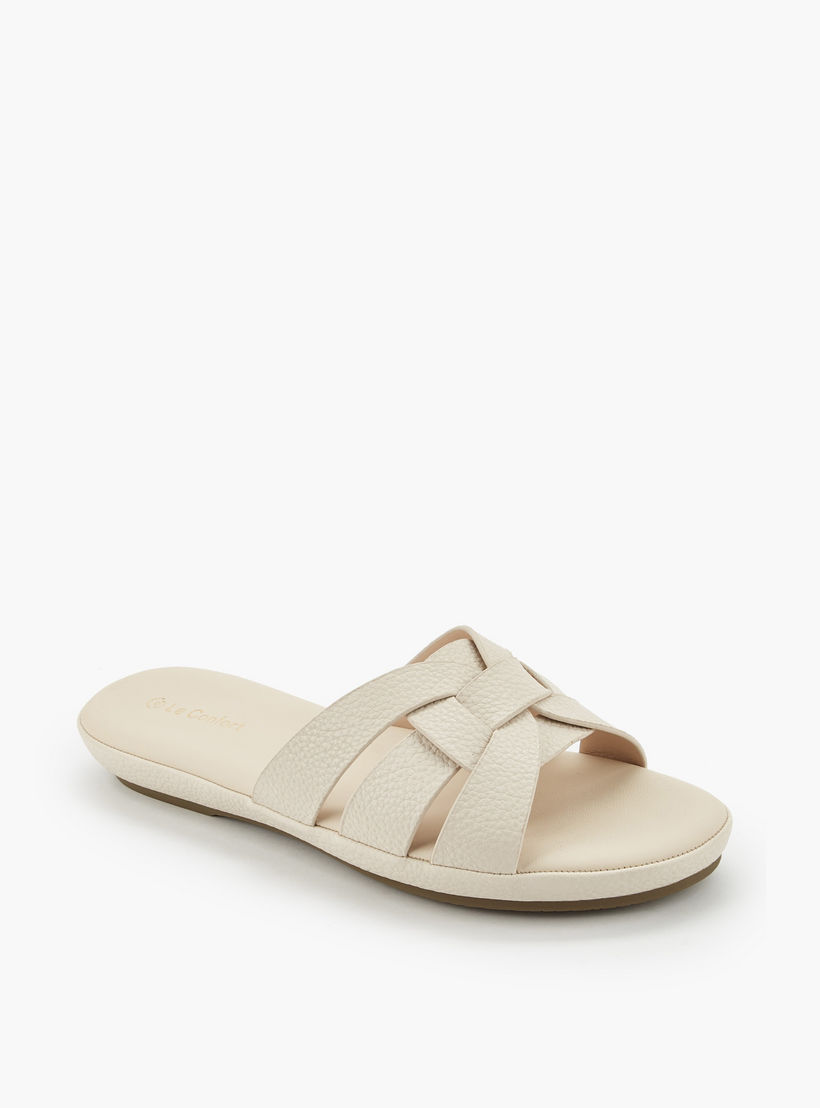 Le Confort Women Textured Slip-On Sandals-women-shoes-sandals-flats-image-2