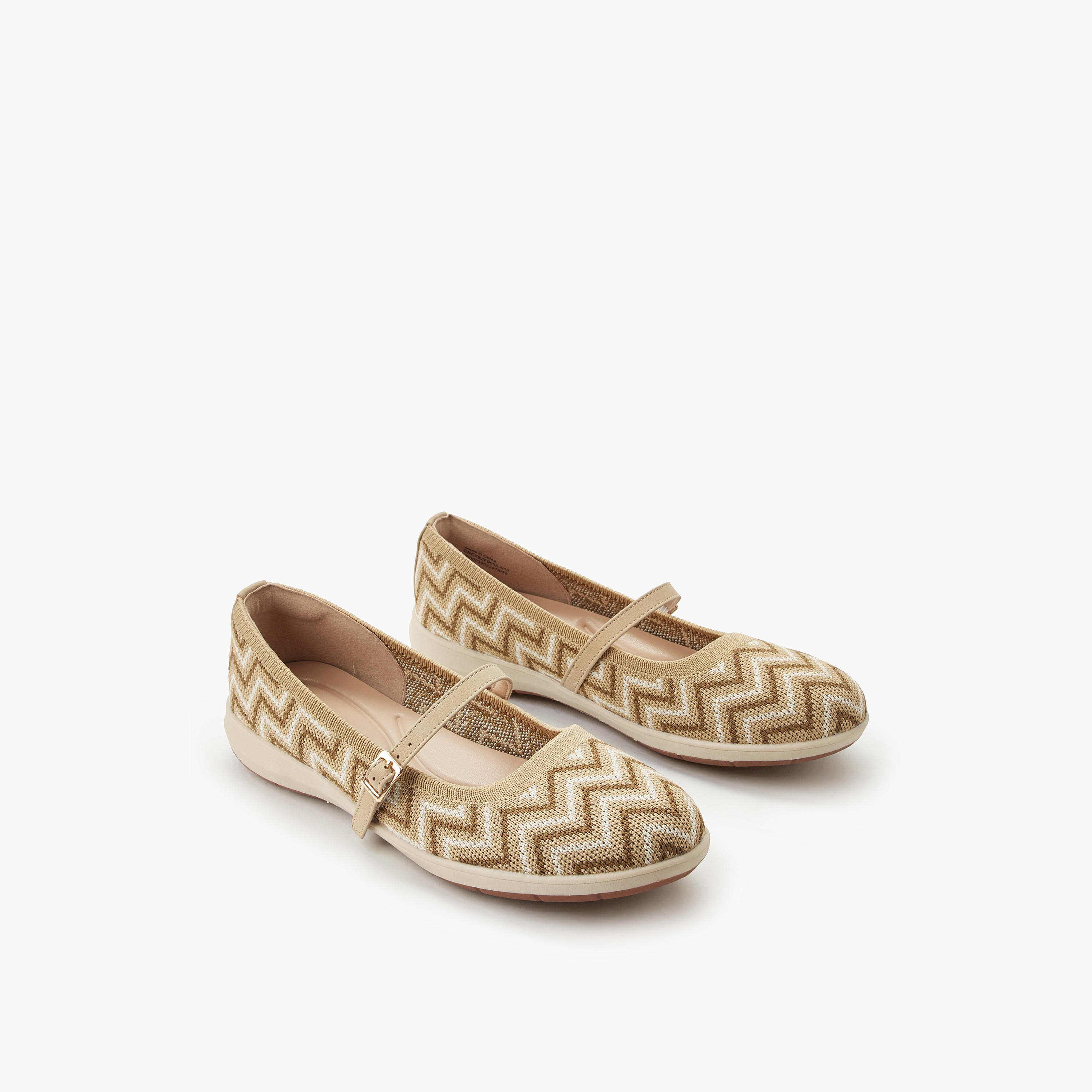 Le Confort Women Chevron Textured Ballerina Shoes-women-shoes-ballerinas-image-1