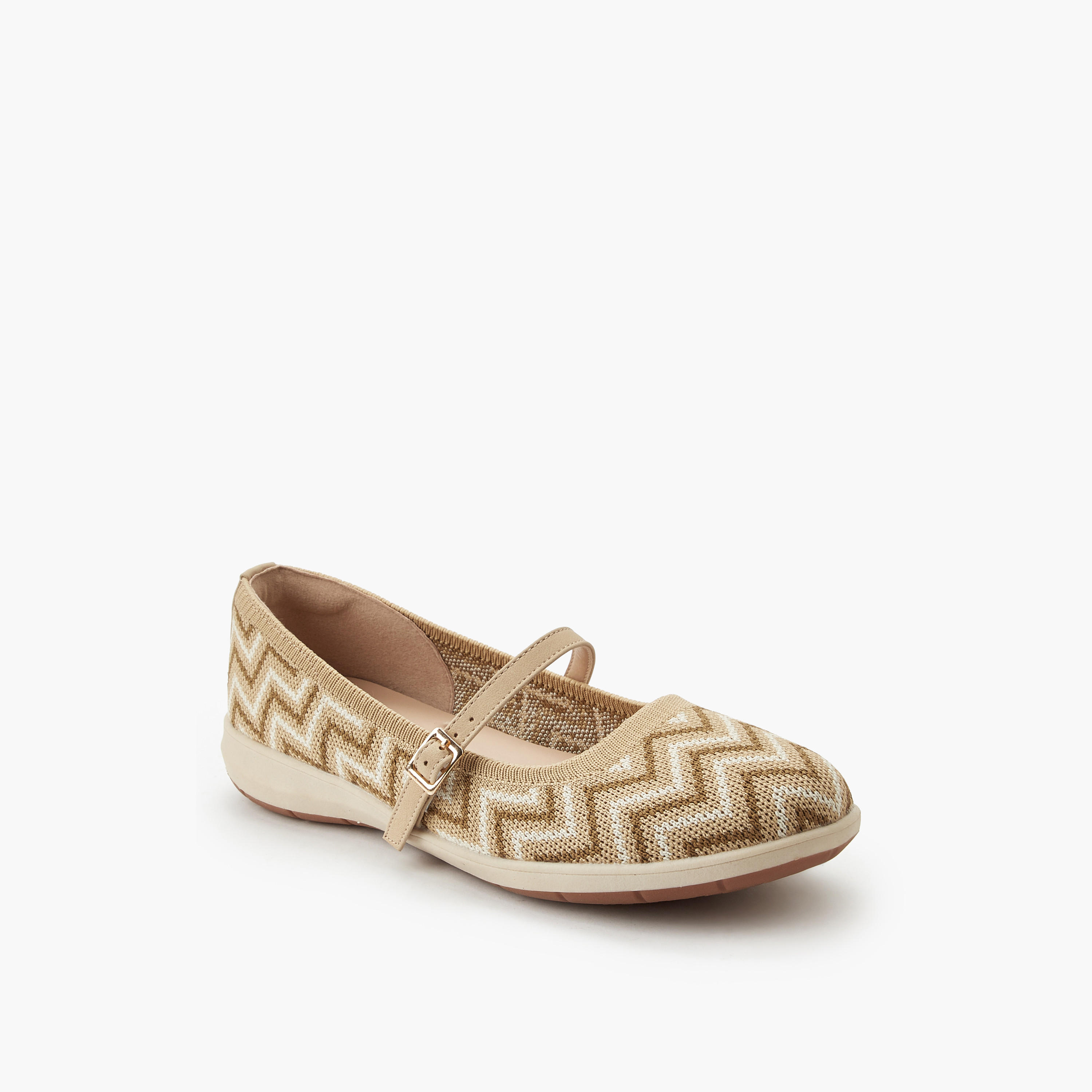 Le Confort Women Chevron Textured Ballerina Shoes-women-shoes-ballerinas-image-3