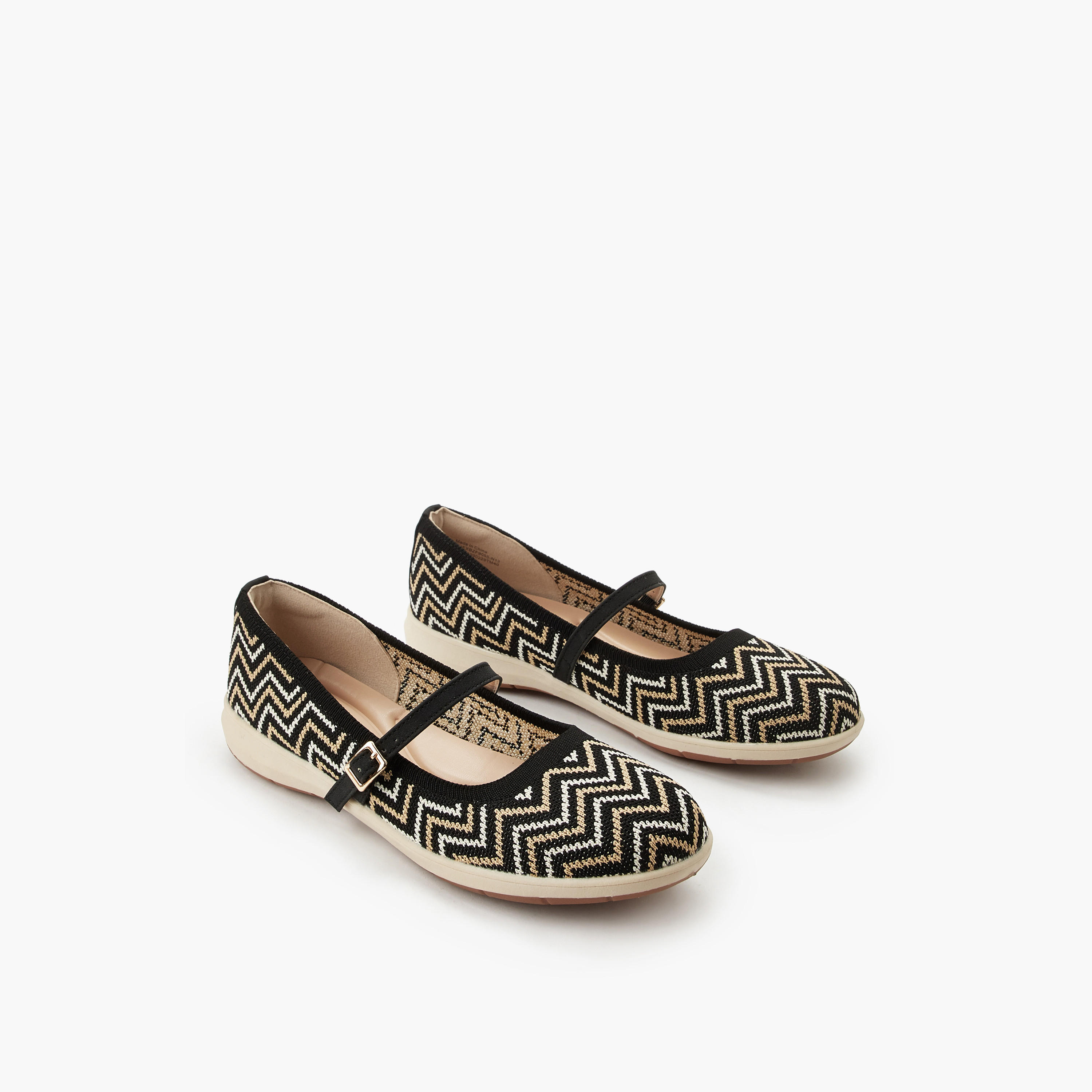 Le Confort Women Chevron Textured Ballerina Shoes-women-shoes-ballerinas-image-1
