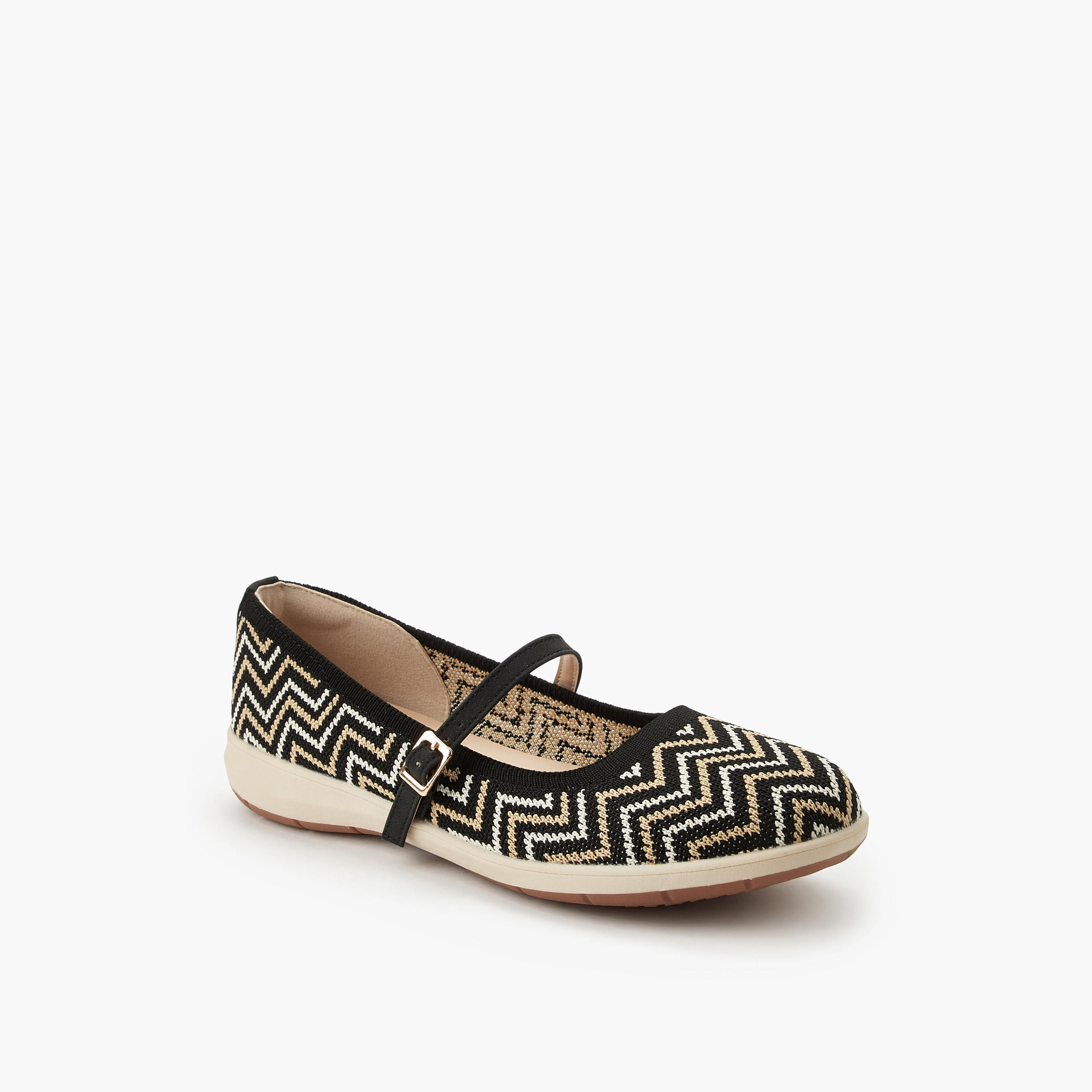 Le Confort Women Chevron Textured Ballerina Shoes-women-shoes-ballerinas-image-3
