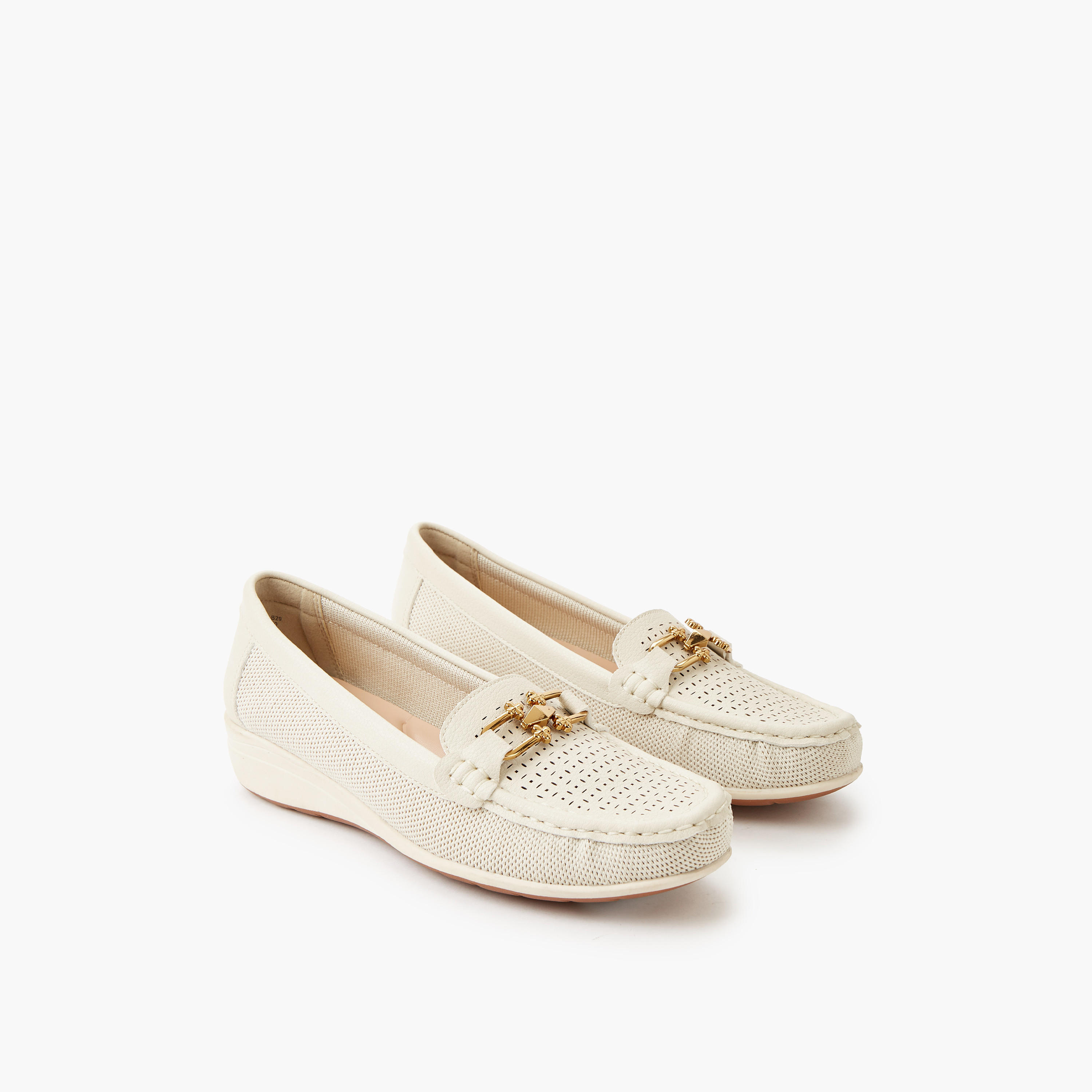 Le Confort Women Perforated Detail Loafers-women-shoes-flats-loafers-image-1