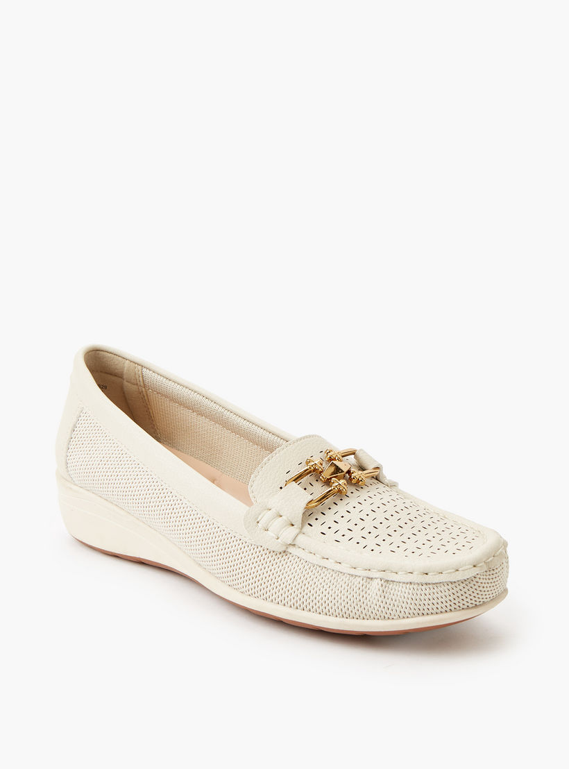 Le Confort Women Perforated Detail Loafers-women-shoes-flats-loafers-image-2