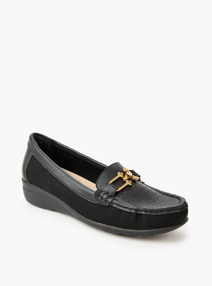 Le Confort Women Perforated Detail Loafers-women-shoes-flats-loafers-image-2