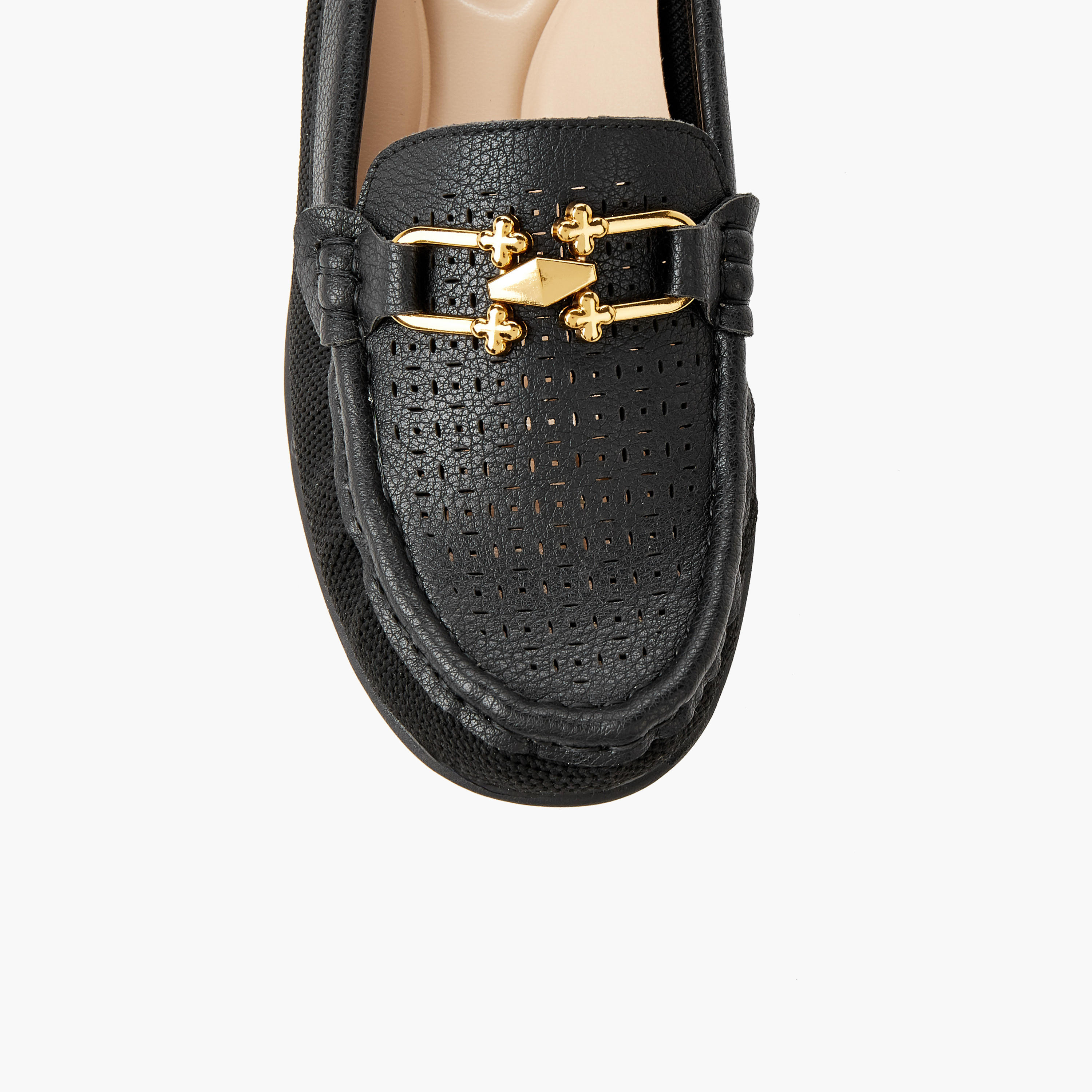 Le Confort Women Perforated Detail Loafers-women-shoes-flats-loafers-image-5