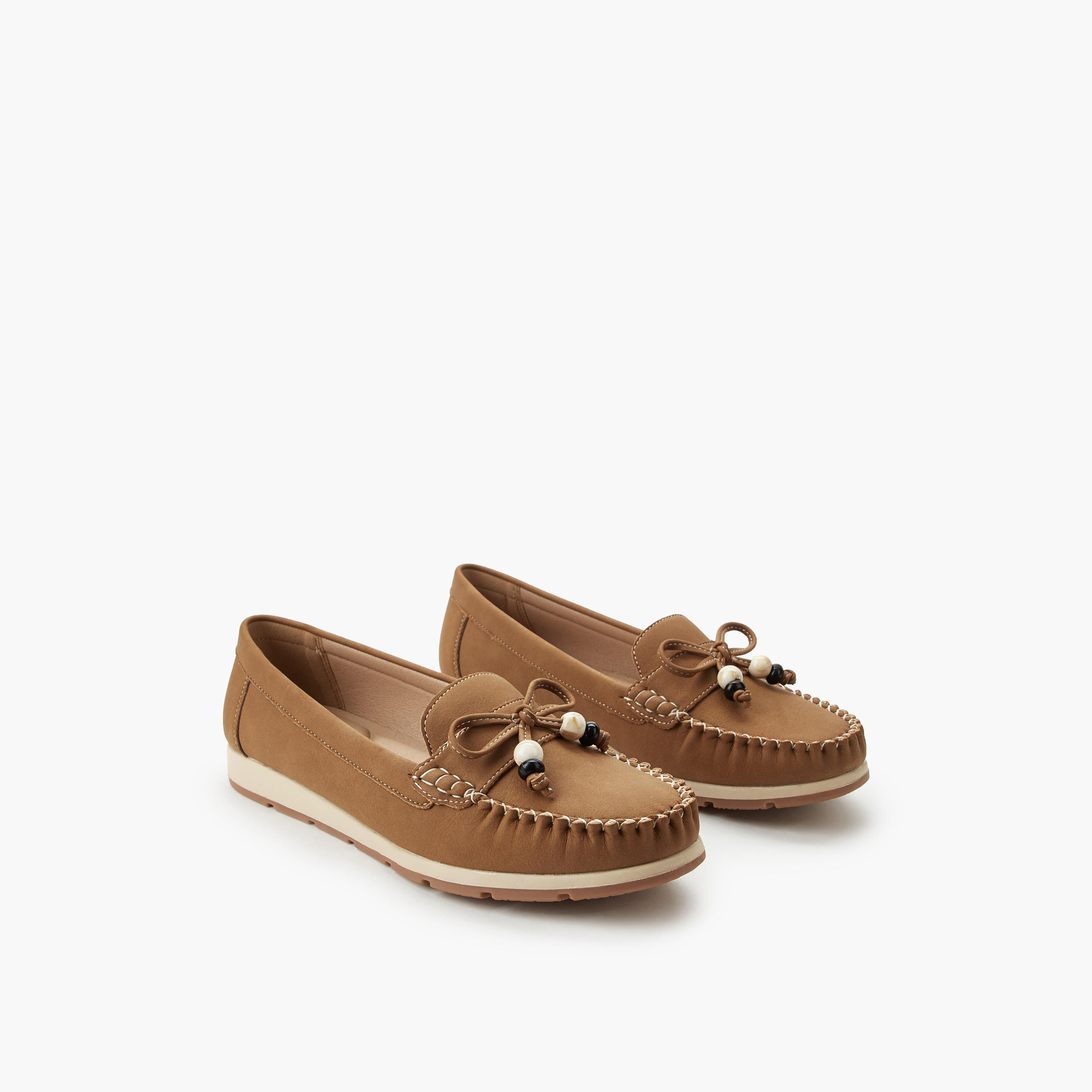Le Confort Women Beaded Bow Moccasins-women-shoes-flats-loafers-image-1