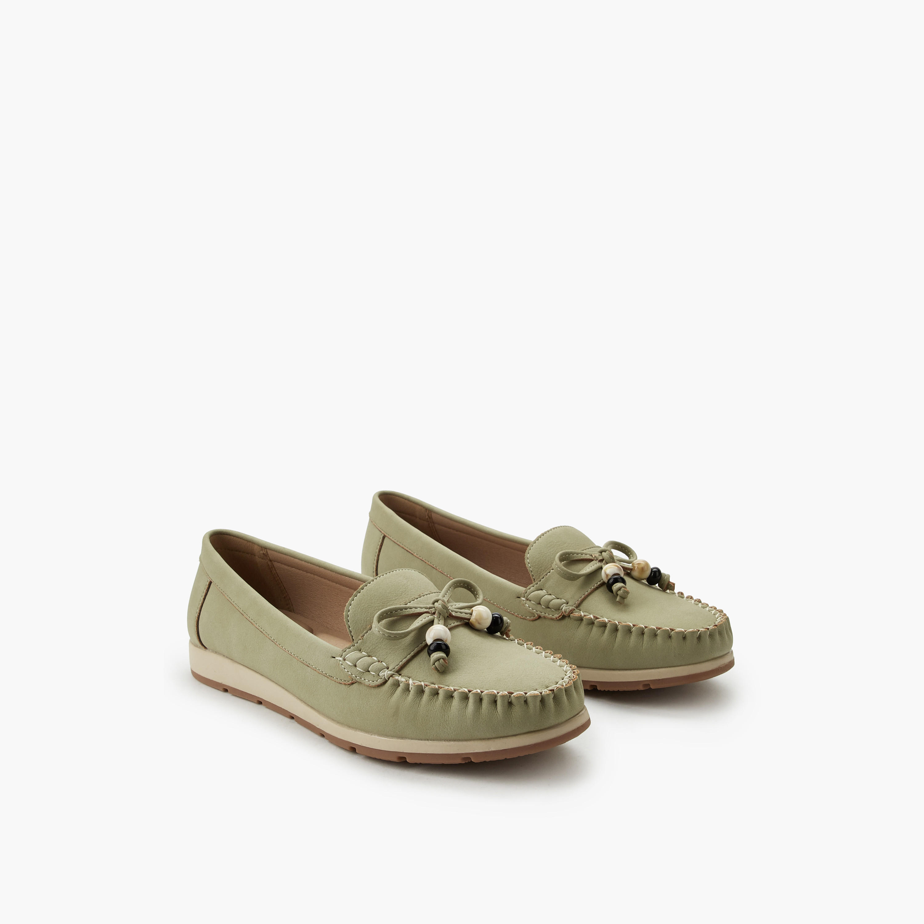 Le Confort Women Beaded Bow Moccasins-women-shoes-flats-loafers-image-1