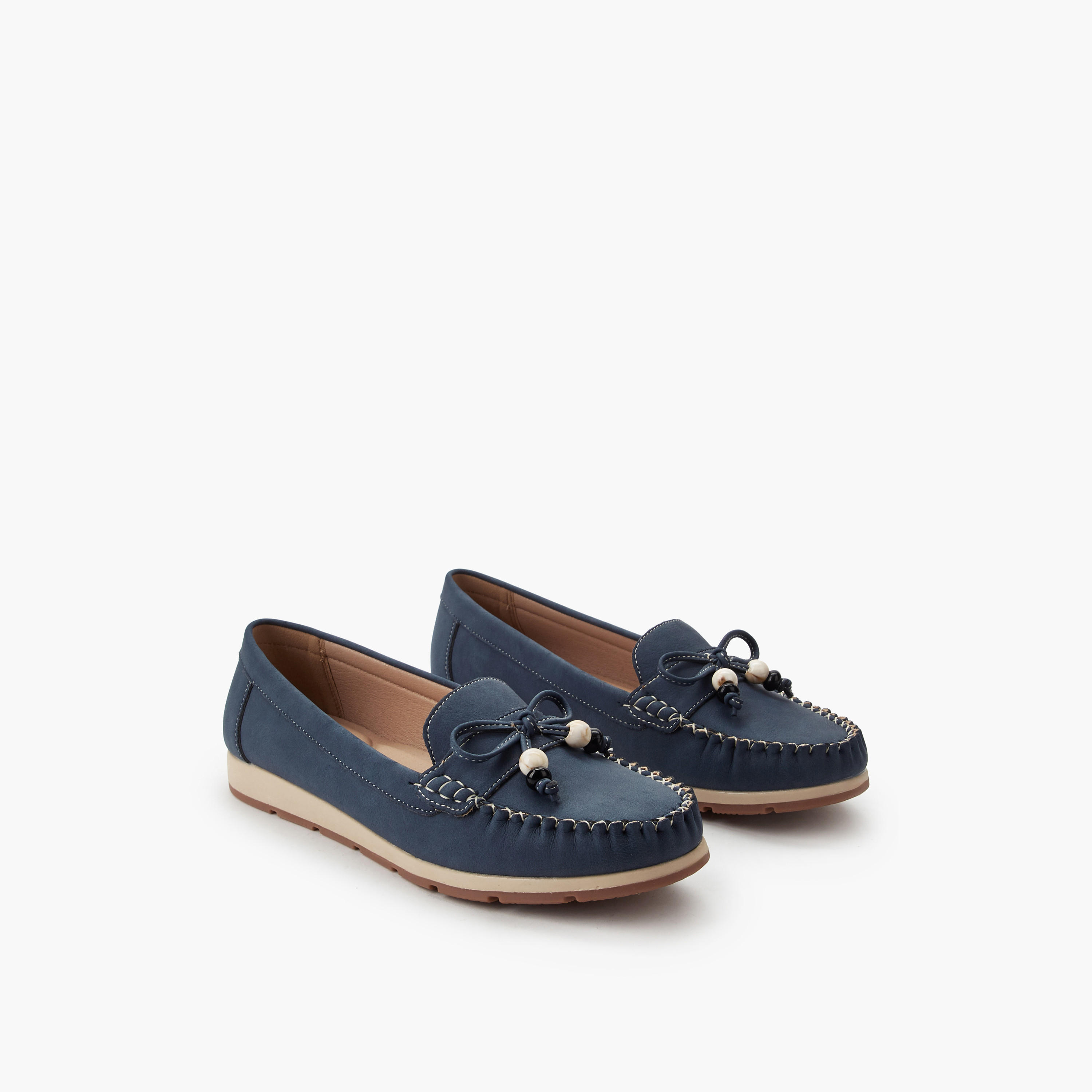 Le Confort Women Beaded Bow Moccasins-women-shoes-flats-loafers-image-1