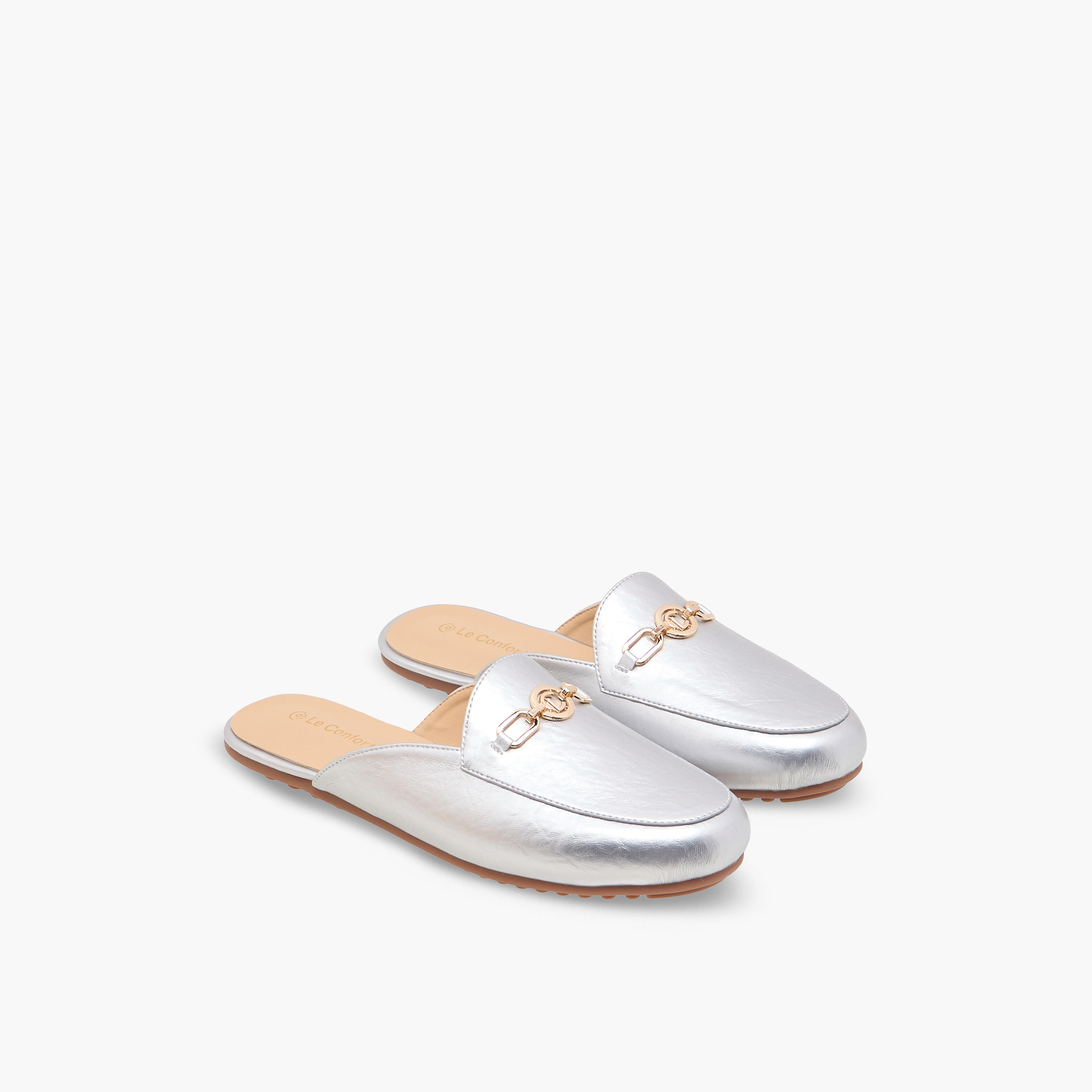 حذاء ميول ميتاليك للنساء من لو كونفورت-women-shoes-flats-mules-image-1
