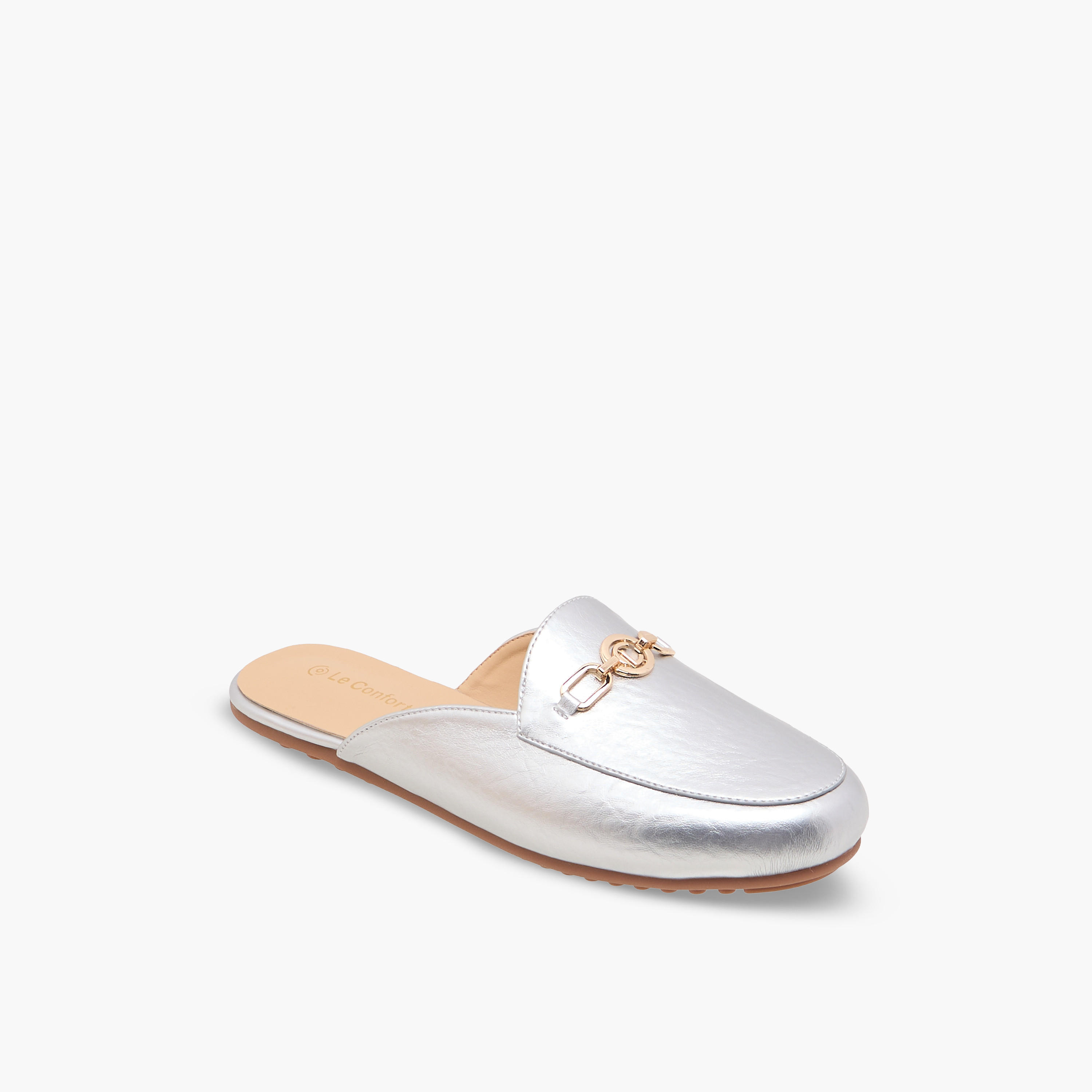 حذاء ميول ميتاليك للنساء من لو كونفورت-women-shoes-flats-mules-image-2