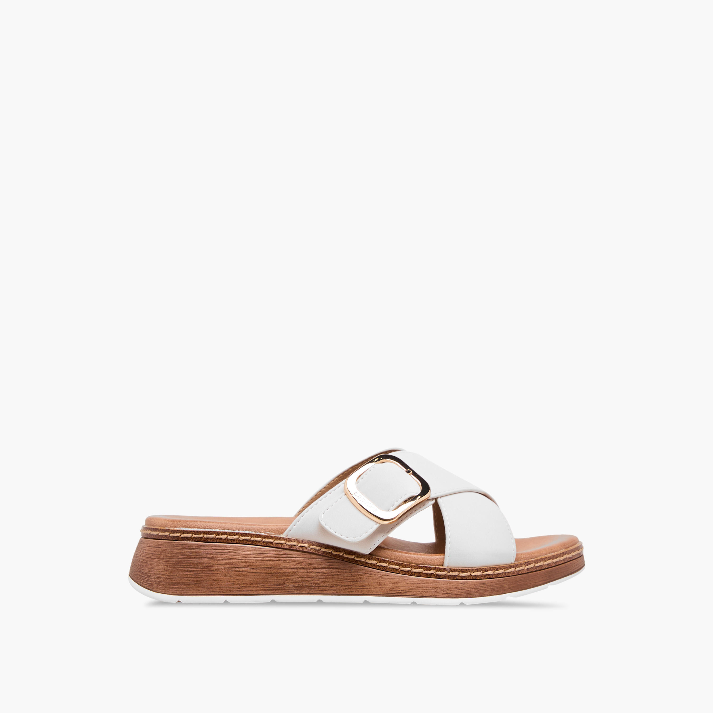صندل سهل الارتداء بحزام متقاطع وزينة إبزيم من بابريكا-women-shoes-sandals-heeled-image-3