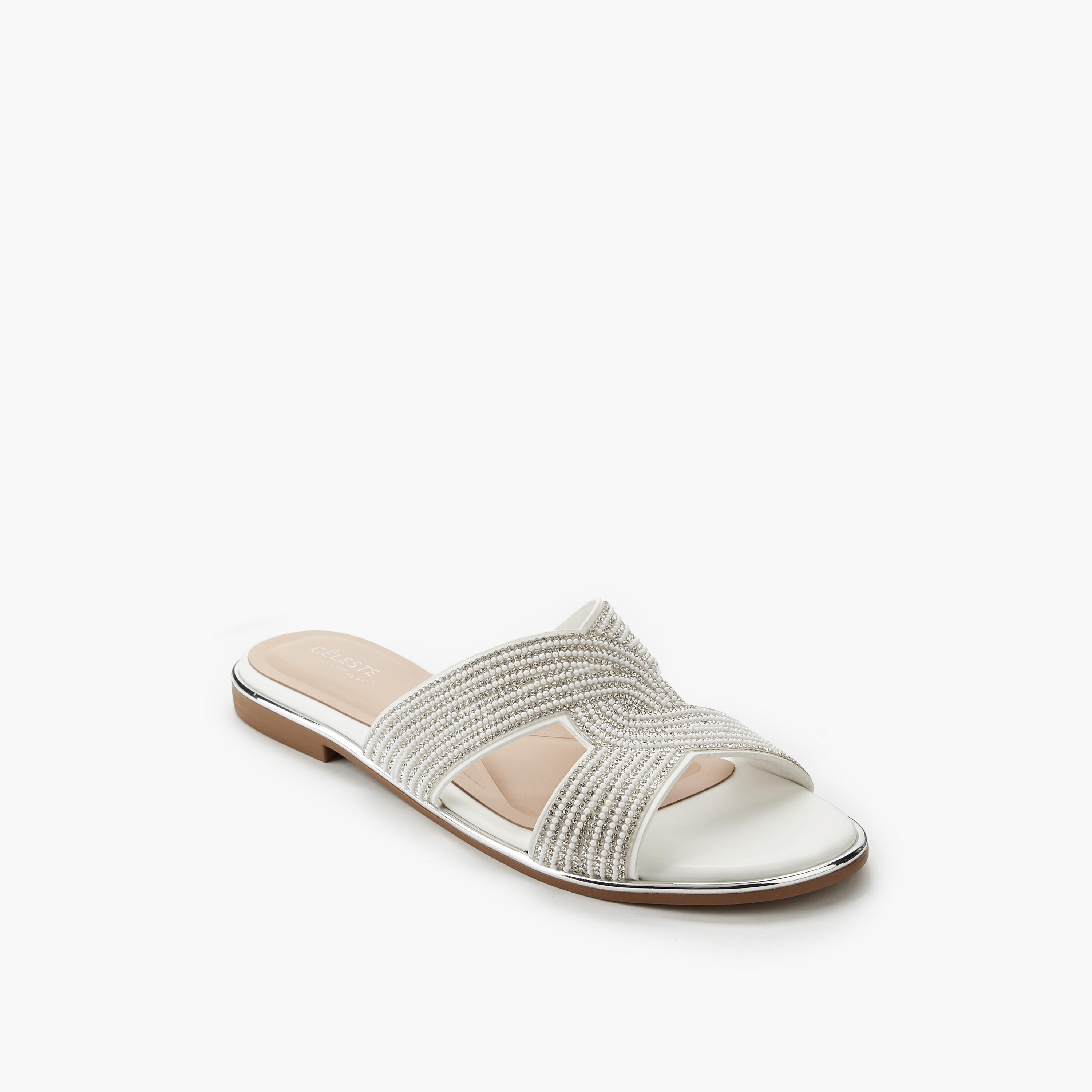 Celeste Women Stone Embellished Slide Sandals-women-shoes-flats-sandals-image-3