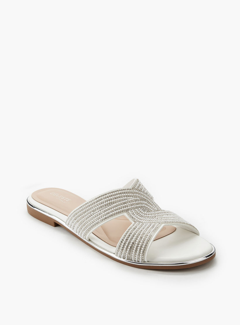 Celeste Women Stone Embellished Slide Sandals-women-shoes-flats-sandals-image-3