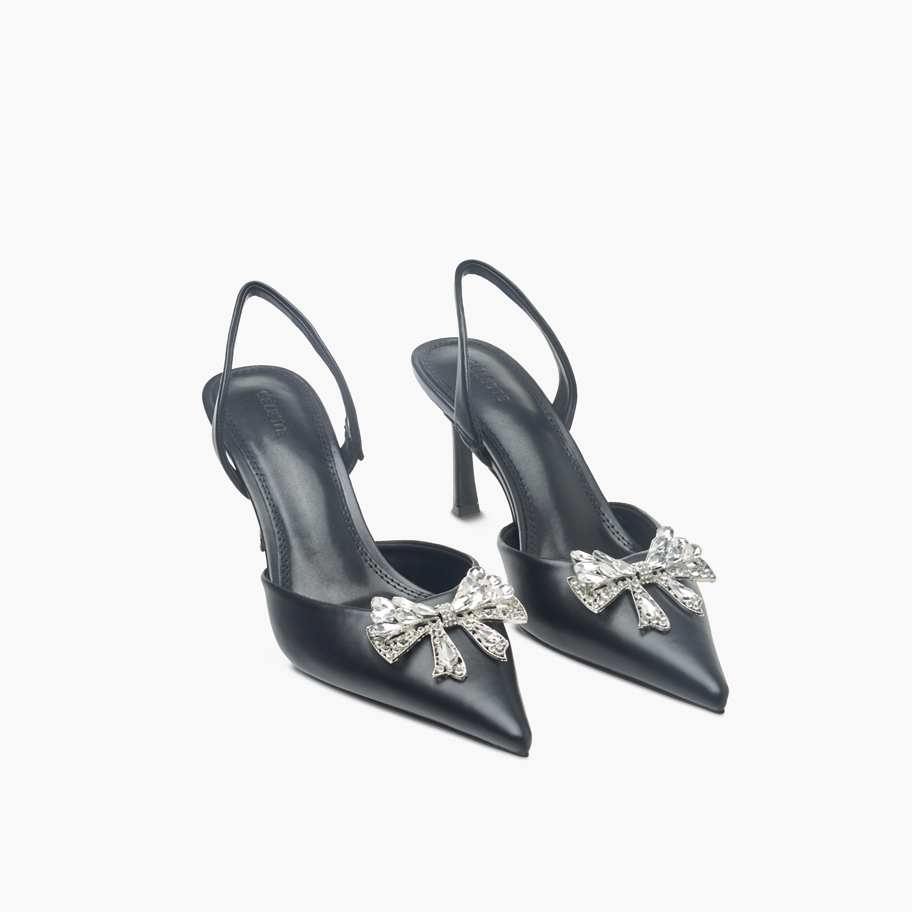 صندل بكعب ستيليتو وحزام خلفي وتفاصيل فيونكة مزينة للنساء من سيليست-women-shoes-heels-image-1
