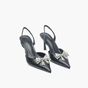 Celeste Women's Bow Embellished Slingback Shoes with Stiletto Heels-women-image-1