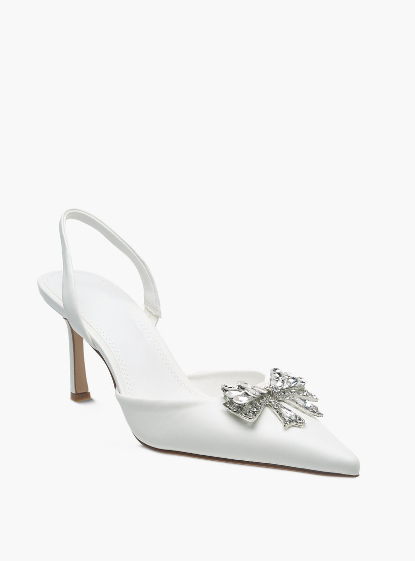 صندل بكعب ستيليتو وحزام خلفي وتفاصيل فيونكة مزينة للنساء من سيليست-women-shoes-heels-image-2
