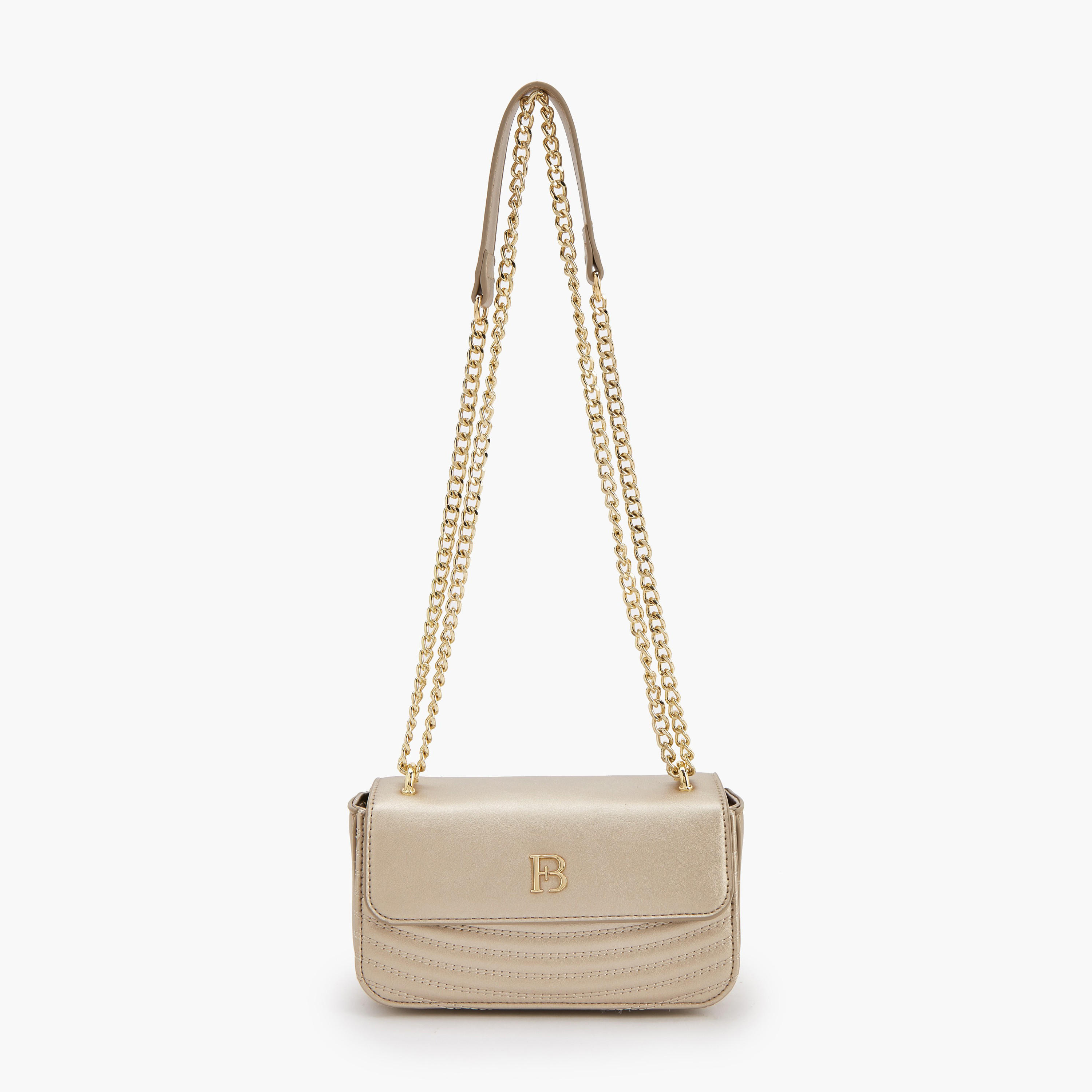 Flora Bella Textured Crossbody Bag with Chain Strap-women-bagsandwallets-handbags-image-1