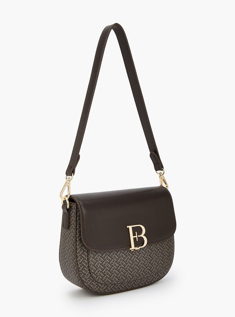 شنطة كتف بطبعات مونوجرام وحزام قابل للفصل من فلورا بيلا-women-bagsandwallets-handbags-image-2