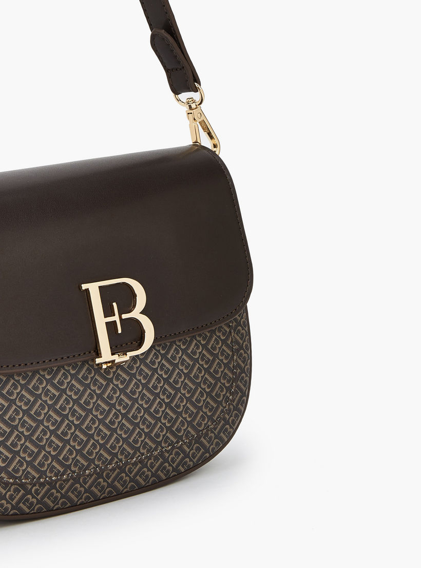 شنطة كتف بطبعات مونوجرام وحزام قابل للفصل من فلورا بيلا-women-bagsandwallets-handbags-image-3