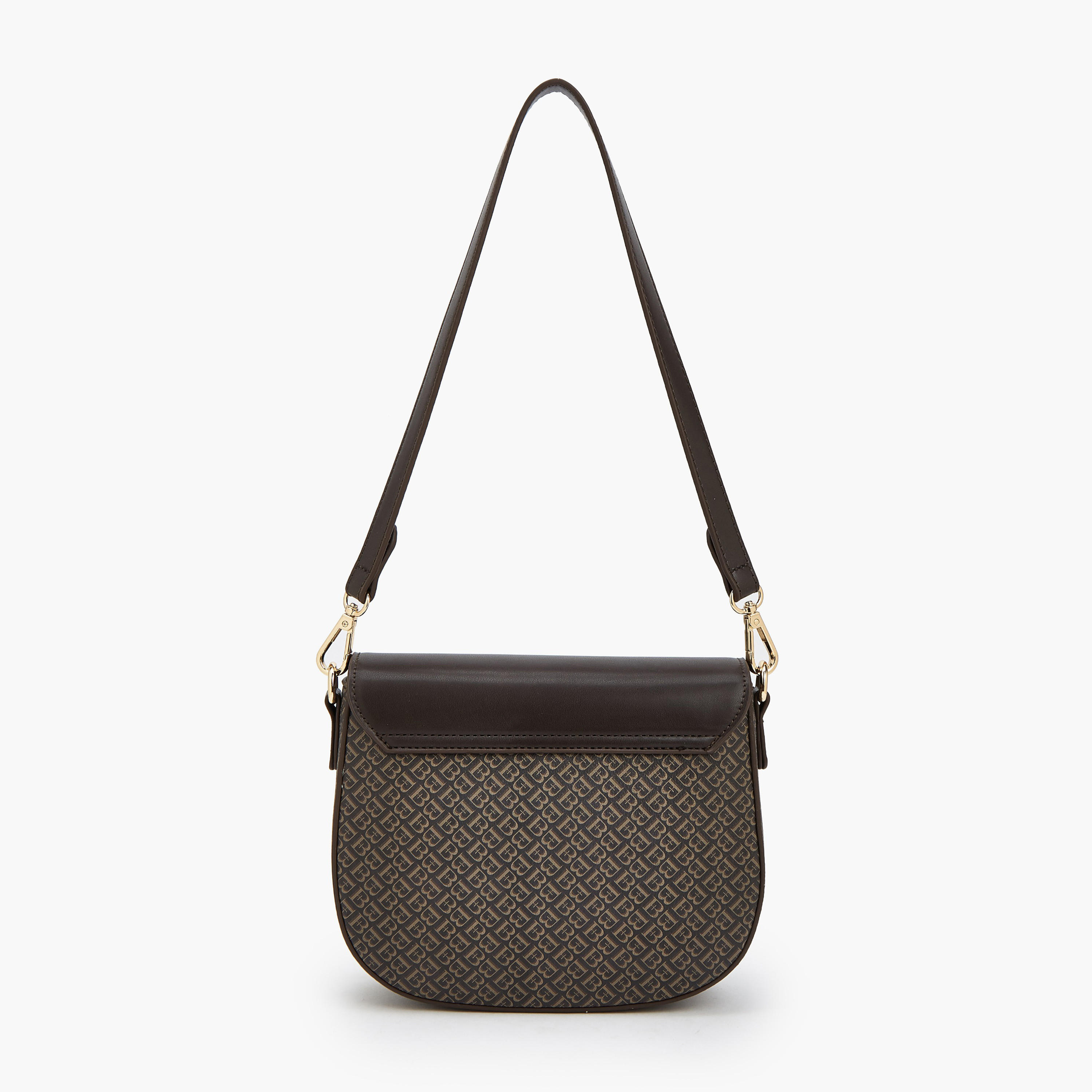 شنطة كتف بطبعات مونوجرام وحزام قابل للفصل من فلورا بيلا-women-bagsandwallets-handbags-image-4