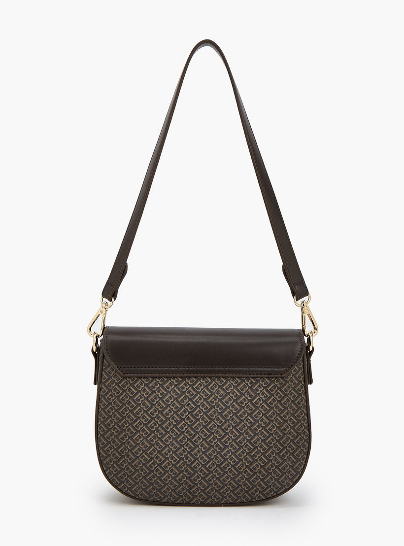 شنطة كتف بطبعات مونوجرام وحزام قابل للفصل من فلورا بيلا-women-bagsandwallets-handbags-image-4