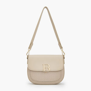 Flora Bella Monogram Print Shoulder Bag with Detachable Strap-women-image-1