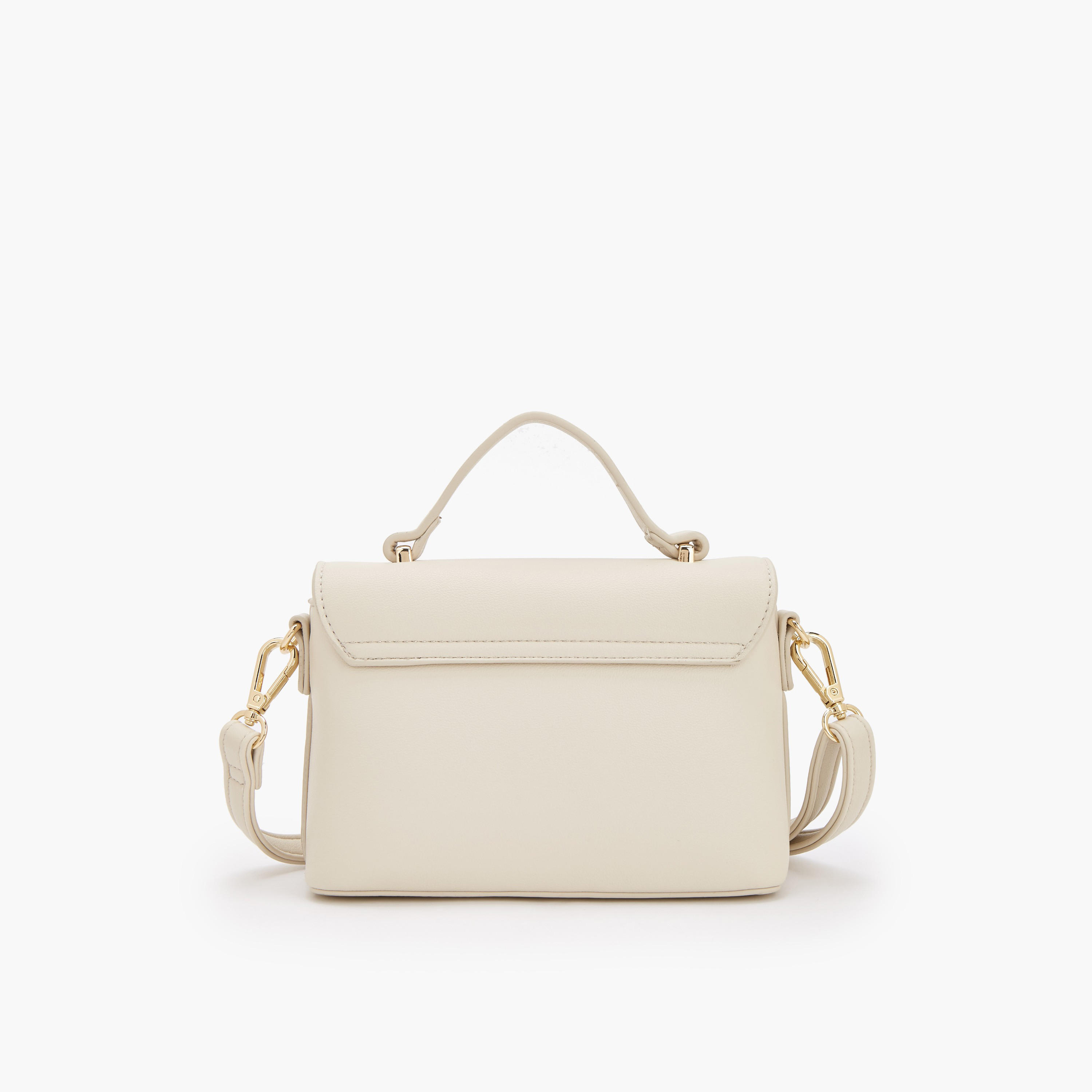 Flora Bella Solid Satchel Bag with Detachable Strap and Flap Closure-women-bagsandwallets-handbags-image-5