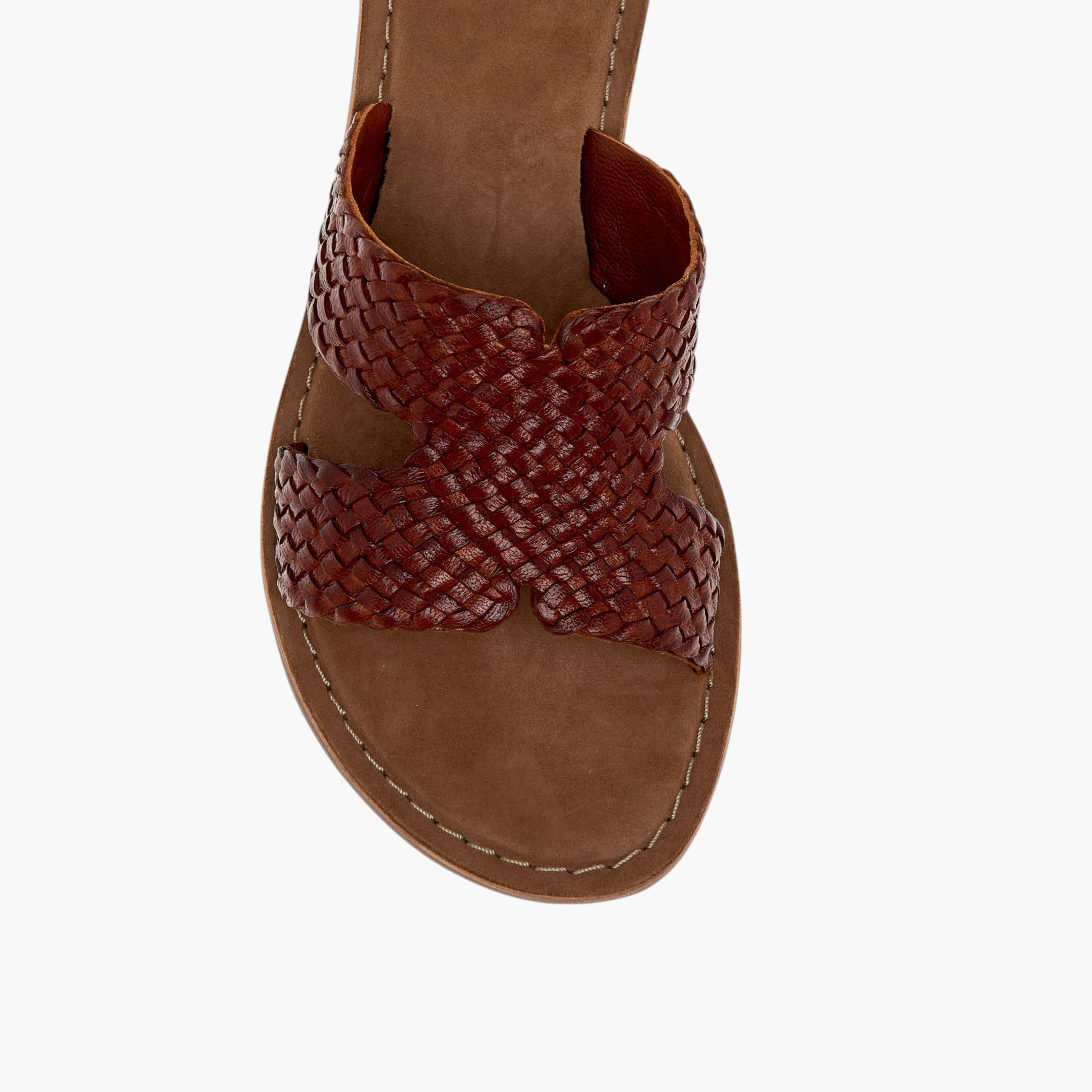صندل مسطح سهل الارتداء بملمس جلد بارز من بابريكا-women-shoes-flats-sandals-image-4