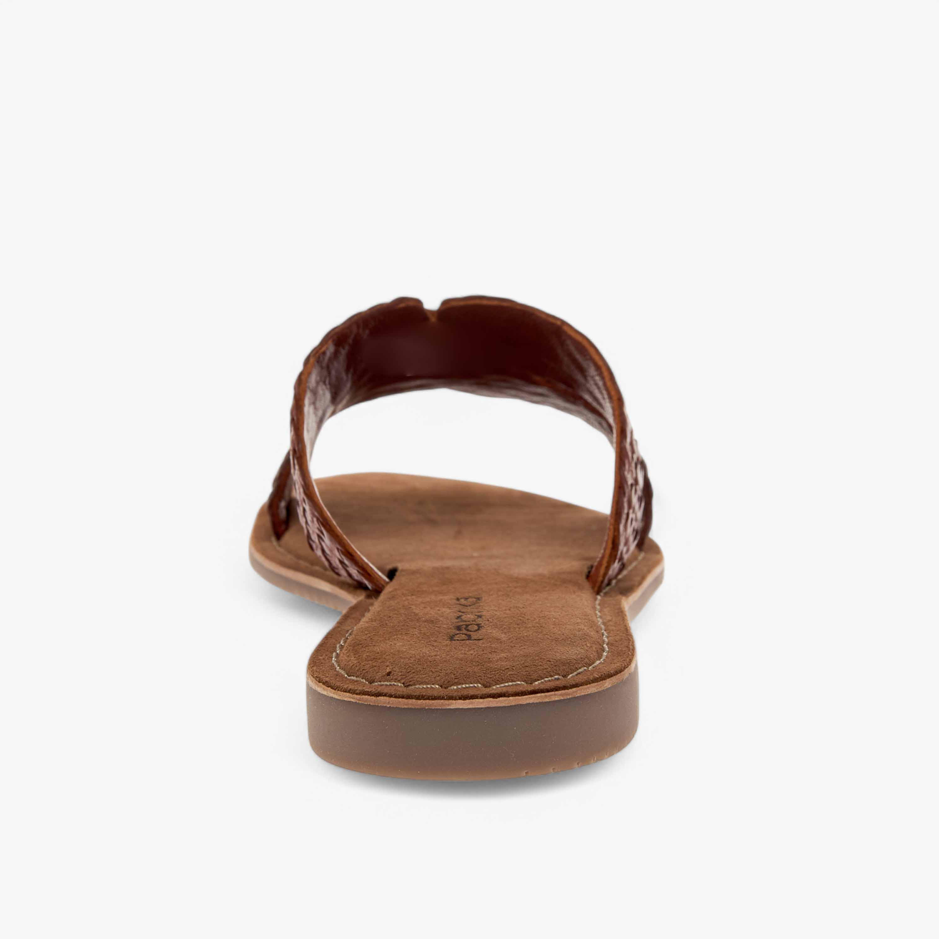 صندل مسطح سهل الارتداء بملمس جلد بارز من بابريكا-women-shoes-flats-sandals-image-5