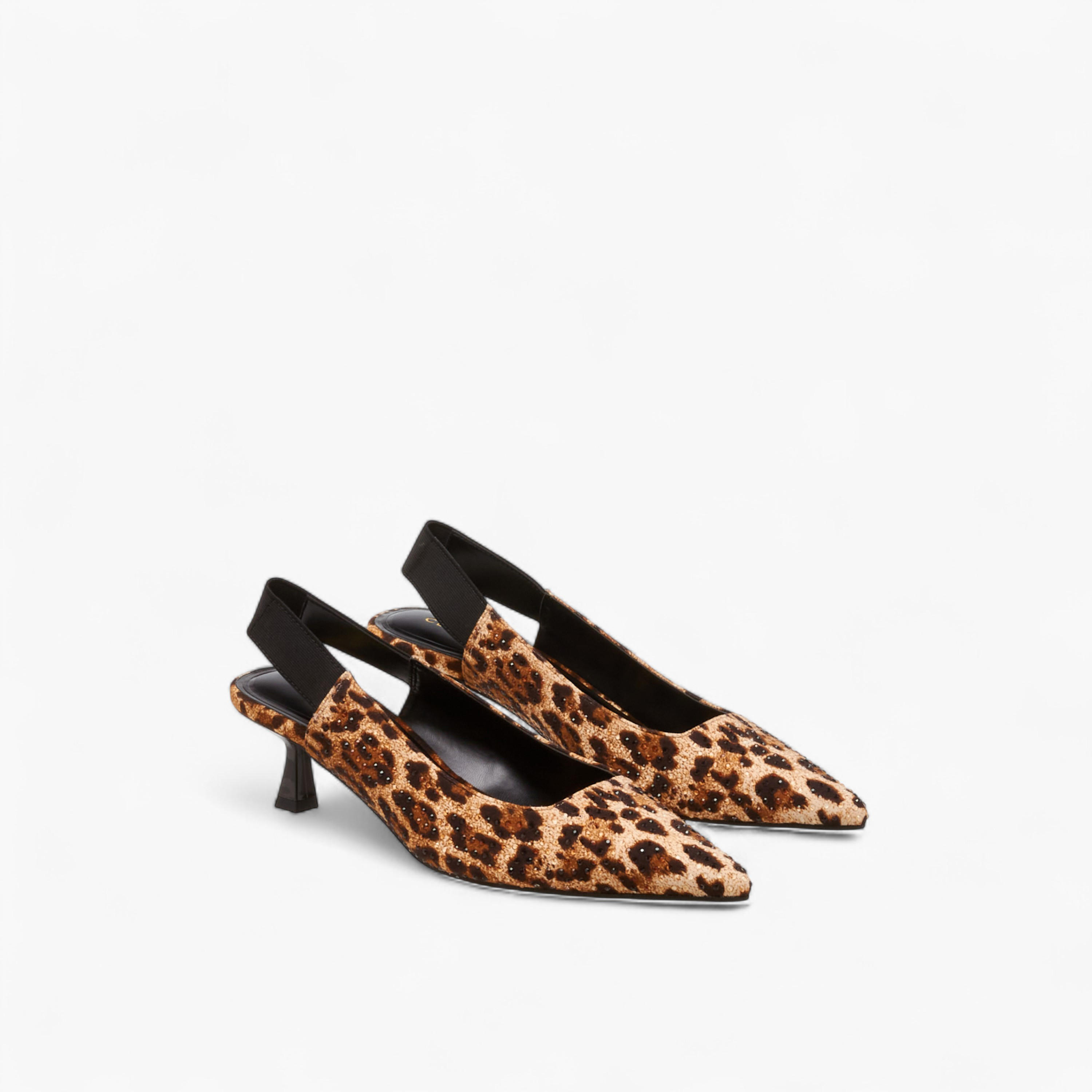 حذاء بكعب صغير وبحزام خلفي وطبعات حيوانات للنساء من سيليست-women-shoes-heels-image-1