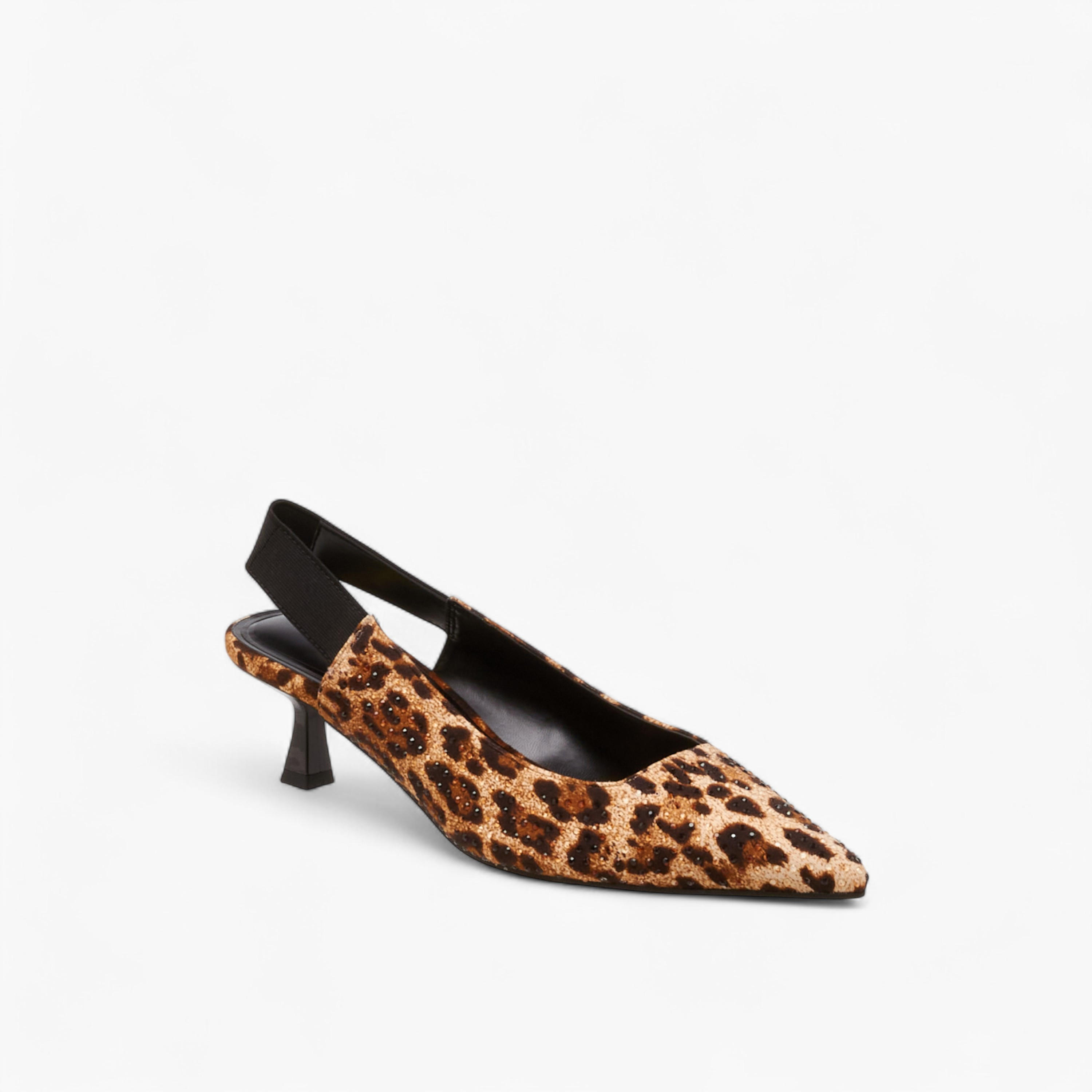 حذاء بكعب صغير وبحزام خلفي وطبعات حيوانات للنساء من سيليست-women-shoes-heels-image-2