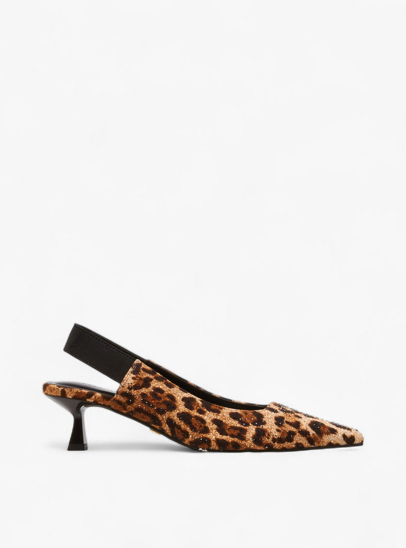 حذاء بكعب صغير وبحزام خلفي وطبعات حيوانات للنساء من سيليست-women-shoes-heels-image-3