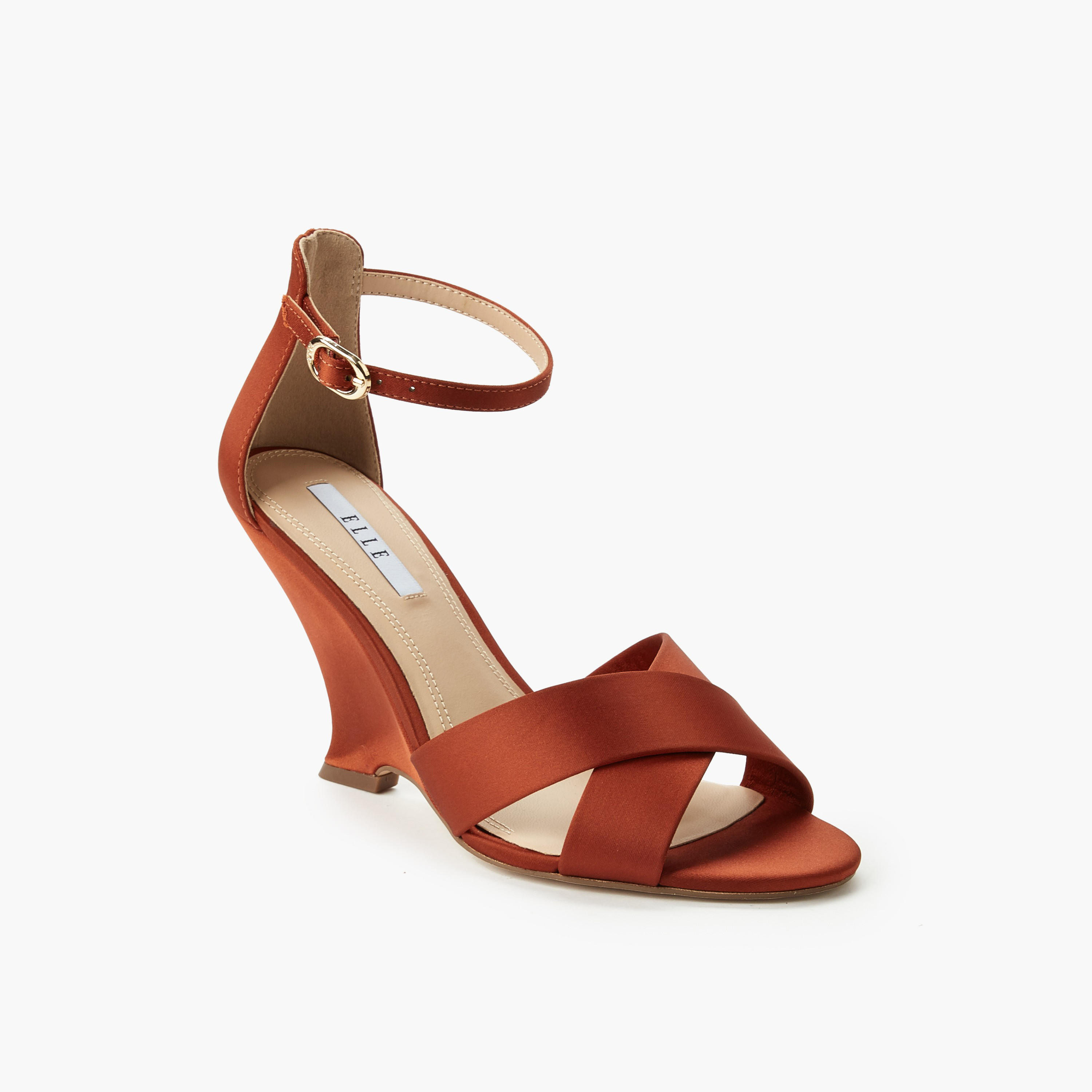 Elle Women Cross Strap Wedge Heel Sandals-women-shoes-sandals-heeled-image-2